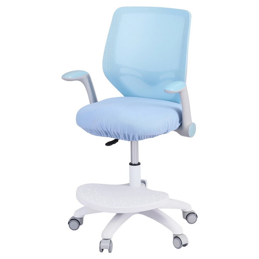 1 Keezi Kids Ergonomic Study Chair Adjustable w/ Wheels Footrest - Blue, 1 of 6