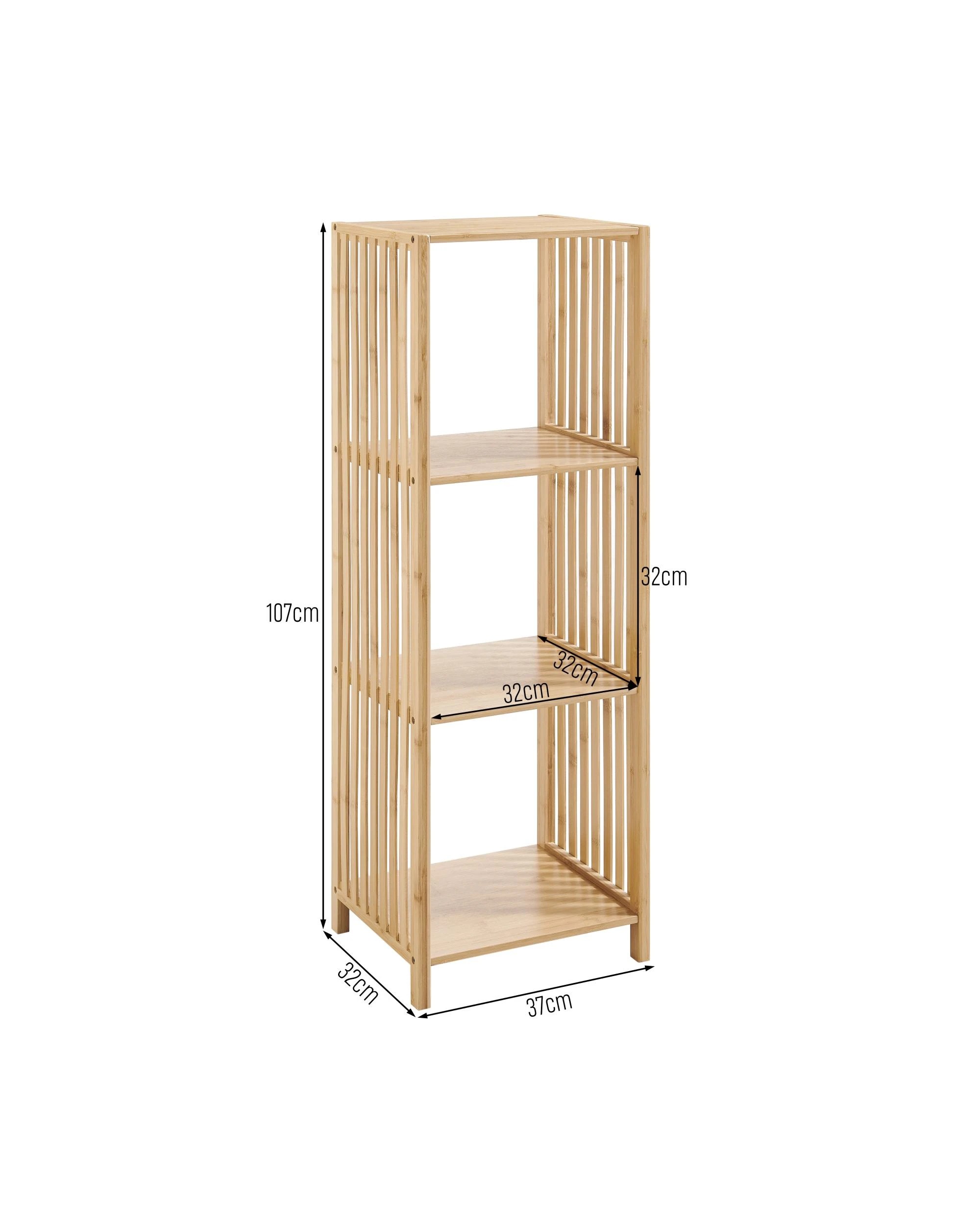 8 Kodu Open Shelf Bookshelf Display Unit 3 Tier Bamboo - Natural, 8 of 8