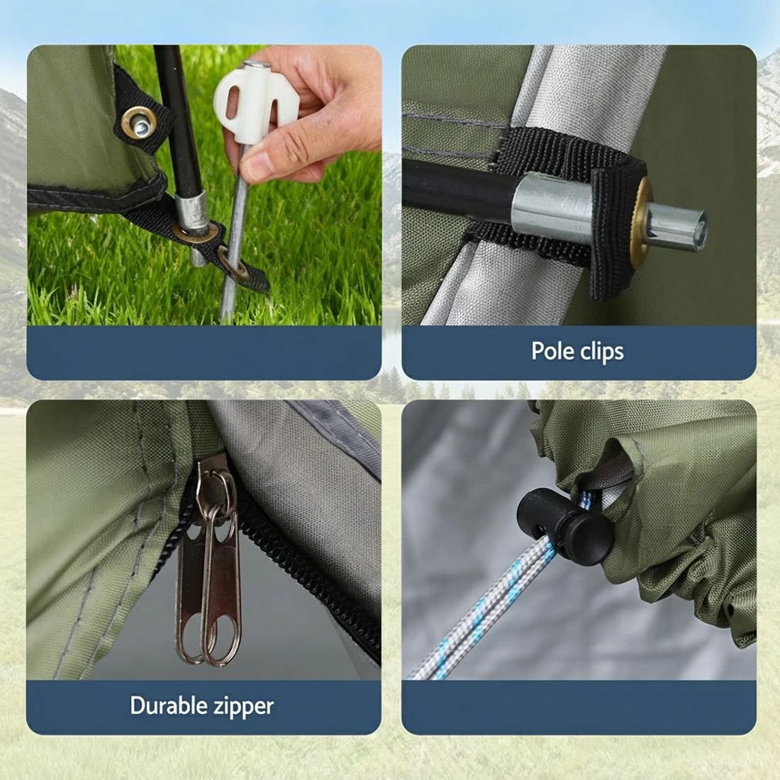 8 Weisshorn Camping Tent Car SUV Rear Hatchback Tents Canopy Portable Outdoor Family - Green, 8 of 8