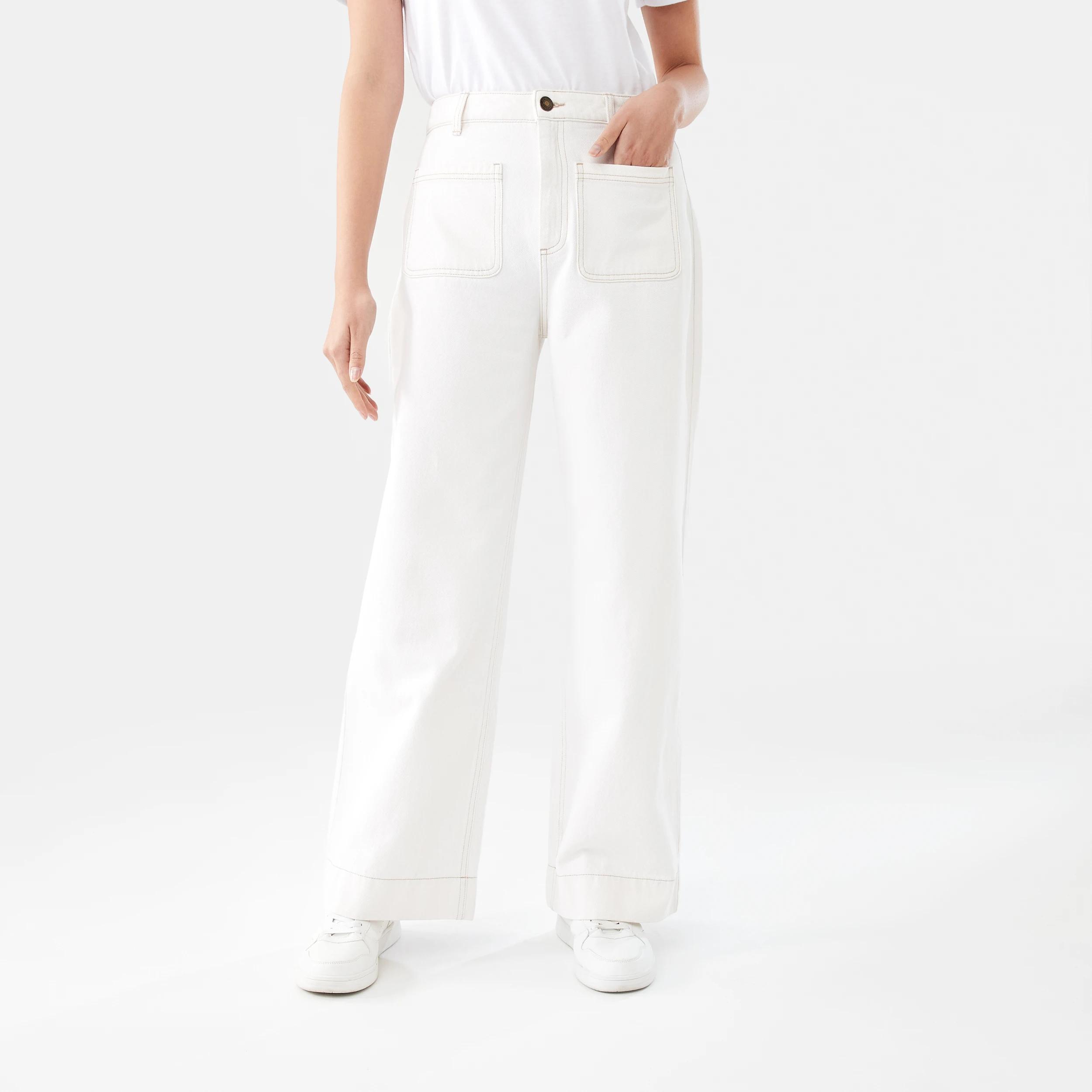 1 Wide Leg Pocket Jeans ECRU DENIM, 1 of 9