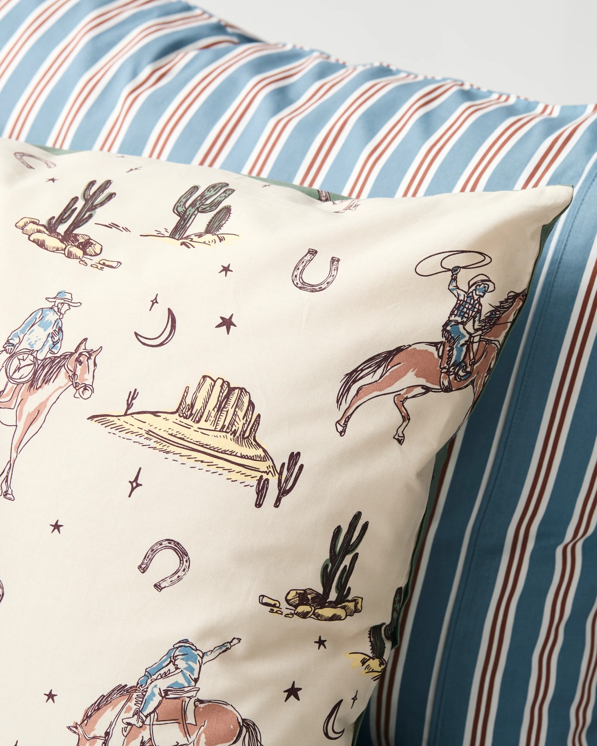 3 Target Australian Cotton Ryder Cowboy Kids Quilt Cover Set - Double Bed - Natural, 3 of 10