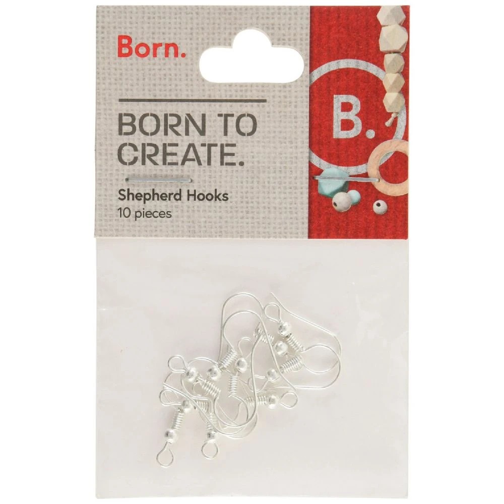 1 Born Earring Shepherd Hooks Silver 10 Pieces, 1 of 2