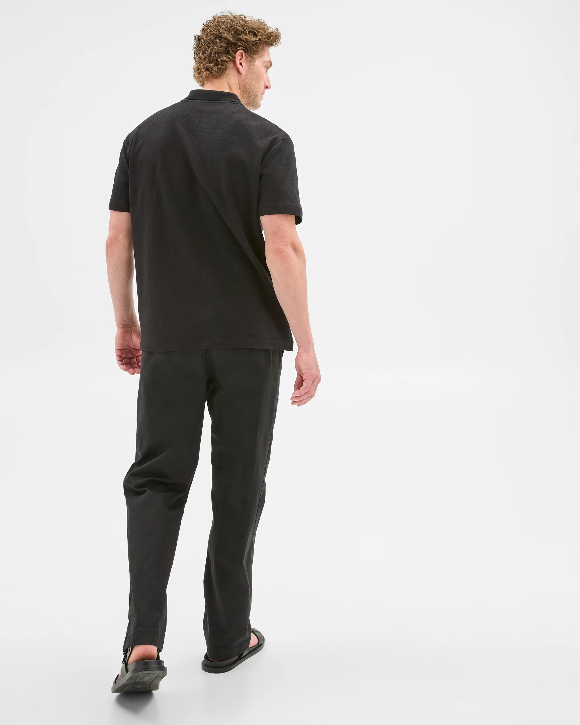 6 Target Australian Cotton Blend Textured Polo Shirt BLACK, 6 of 6