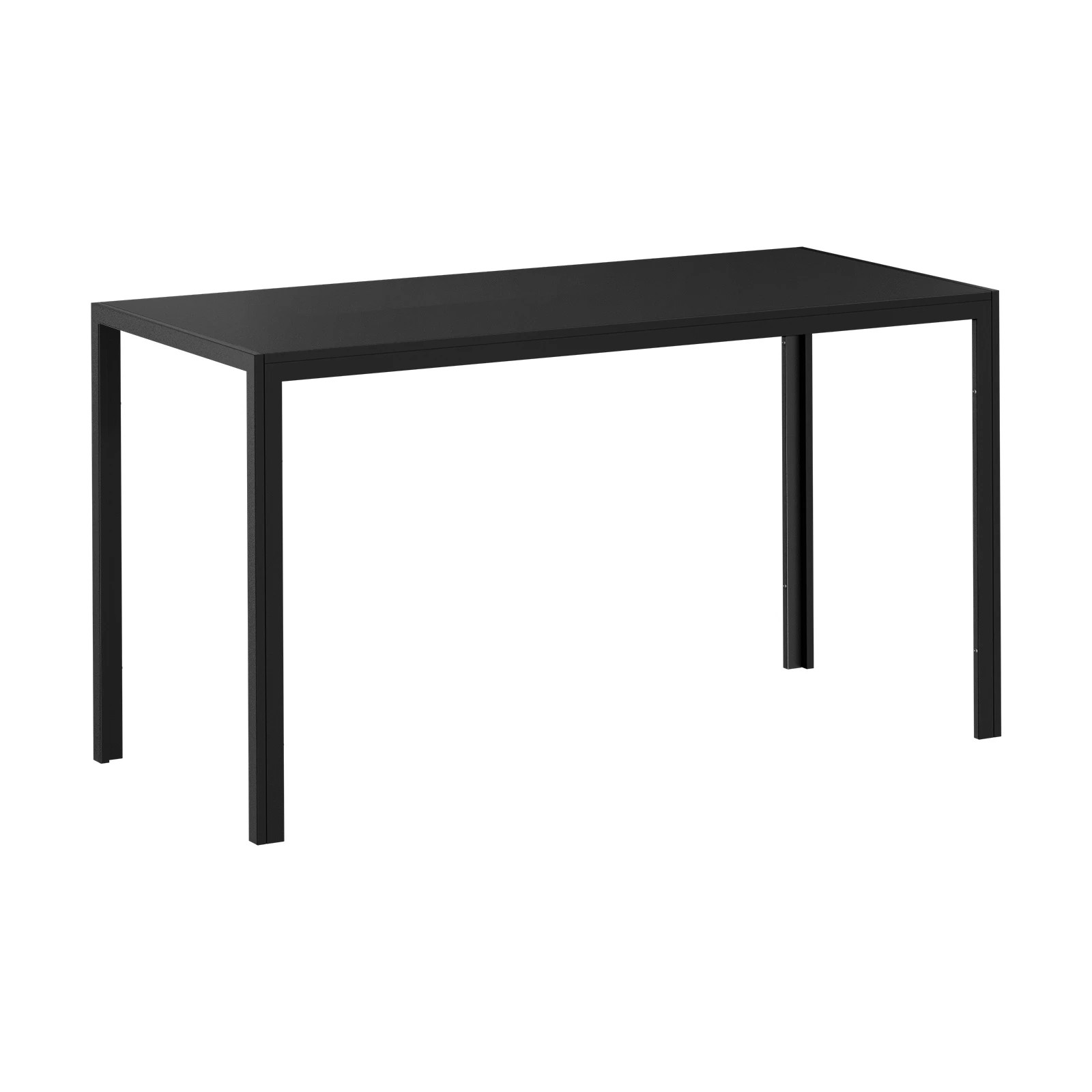 1 Oikiture 140cm Dining Table Rectangular Kitchen Table With Metal Leg
 - Black, 1 of 9