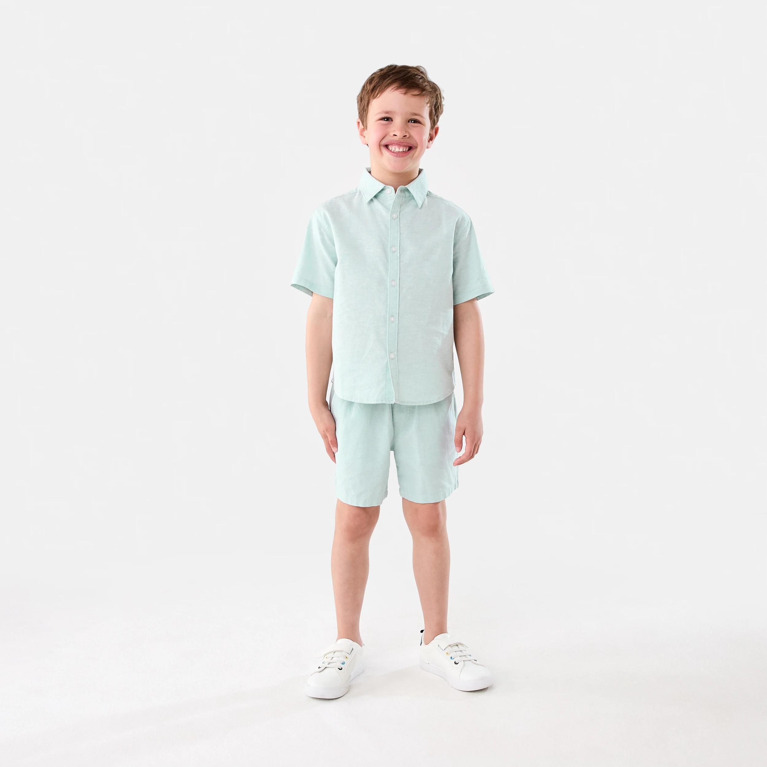 5 Linen Blend Shorts DUSTY EGGSHELL, 5 of 6