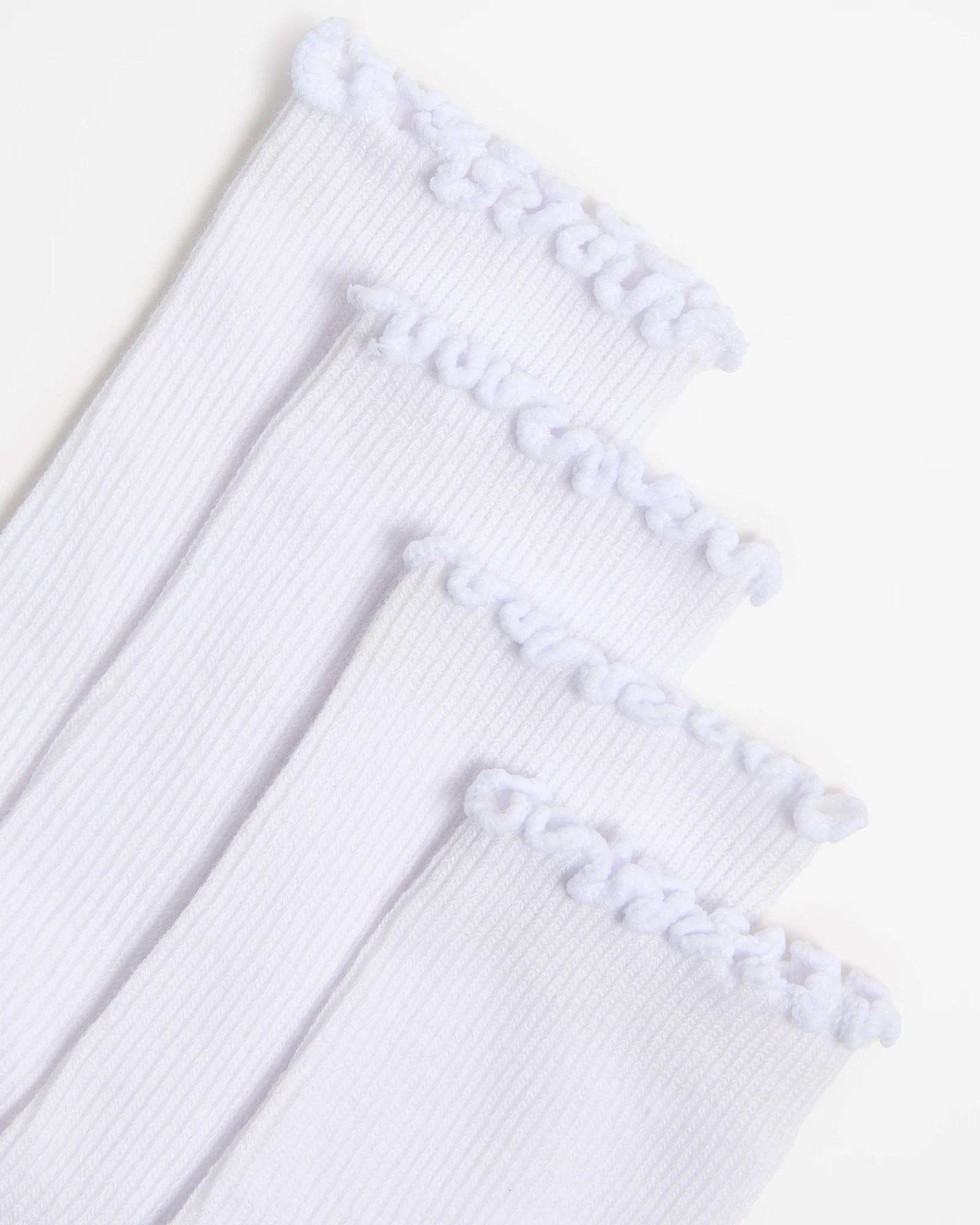 2 Kids Rib Crew Socks Lettuce Edge 4 Pack - Maxx WHITE, 2 of 3