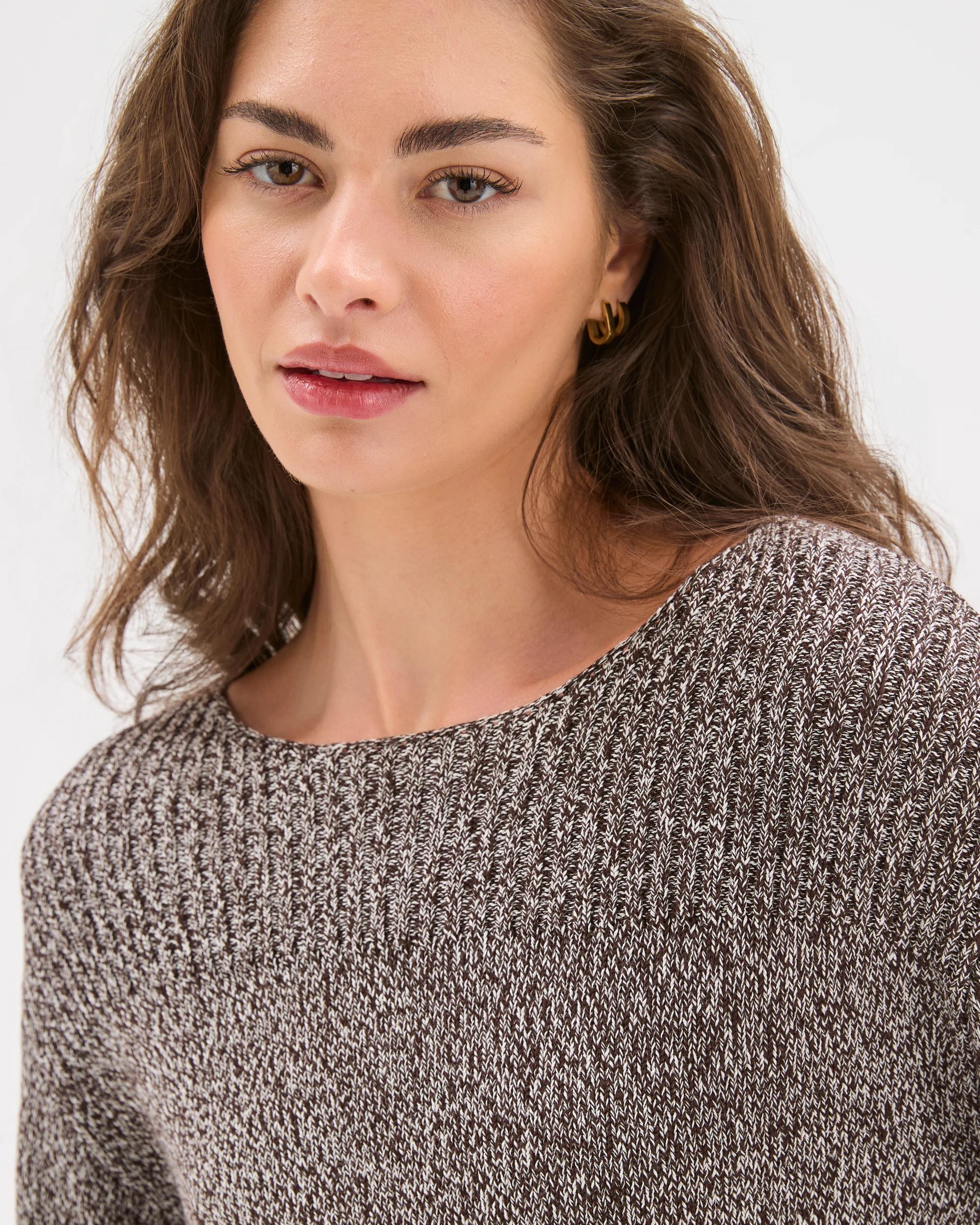 6 Target Petites Petites Australian Cotton Blend Rib Trim Ottoman Boat Neck Jumper CHOCOLATE PLUM TWIST, 6 of 7