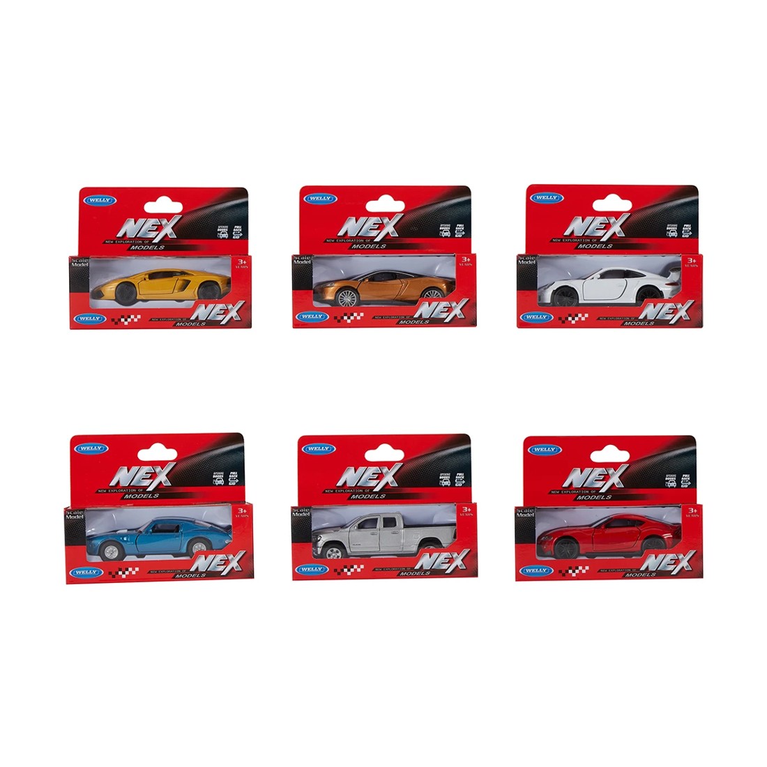 10 Welly NEX Models 1:38 Diecast Pull Back Cars - Assorted, 10 of 10