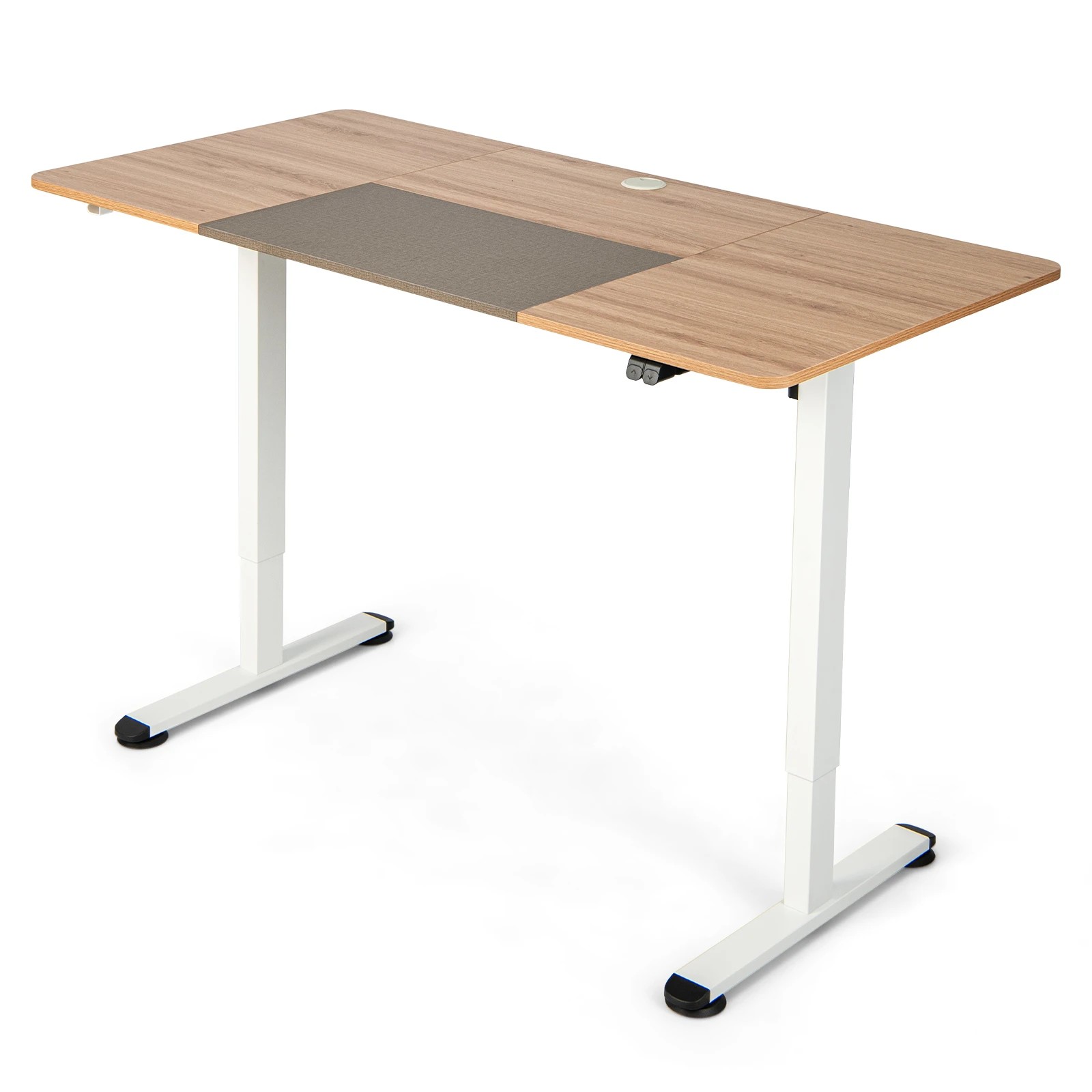 1 Costway 140cm Electric Standing Desk Motorised Sit Stand Table - Beige, 1 of 10