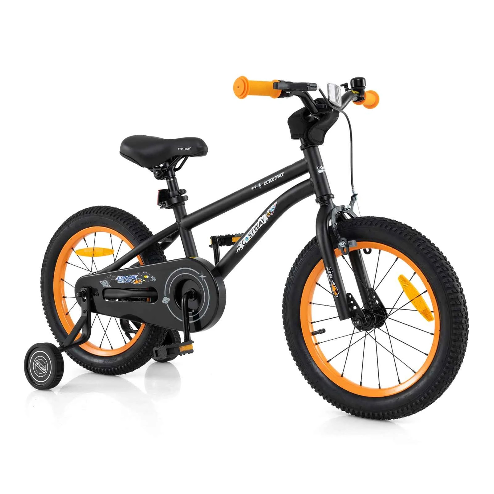 1 Costway 40CM Kid's Bike Training Bicycle w/Adjustable Height & Training Wheels, 1 of 1