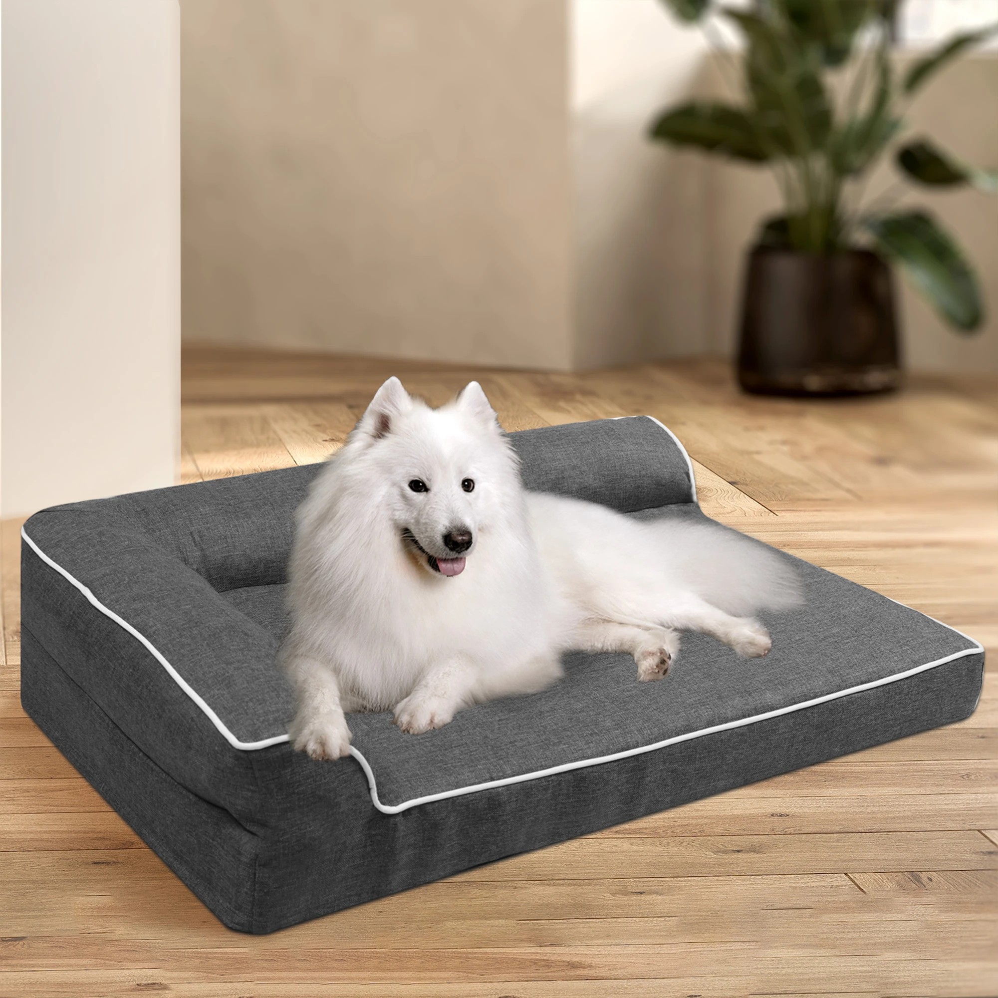 7 Pawz Orthopedic Dog Bed Memory Foam Cushion Cat Calming Mat Washable XXL Grey, 7 of 8