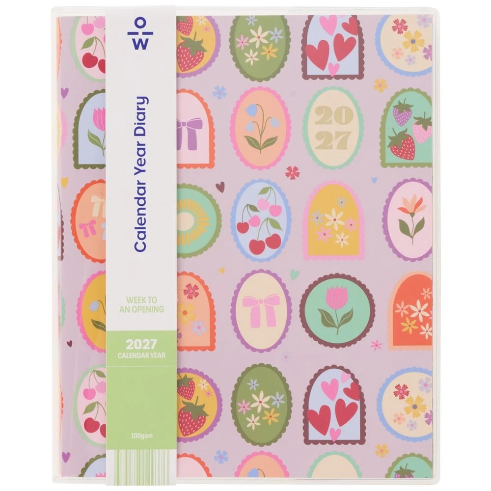 1 Officeworks Custom Week to View 2027 Whimsy Diary, 1 of 6