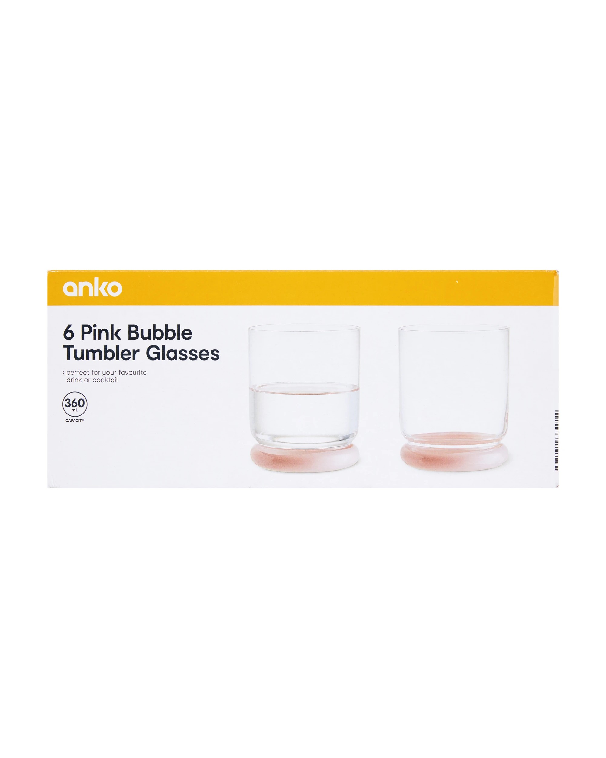 6 6 Pink Bubble Tumbler Glasses, 6 of 6
