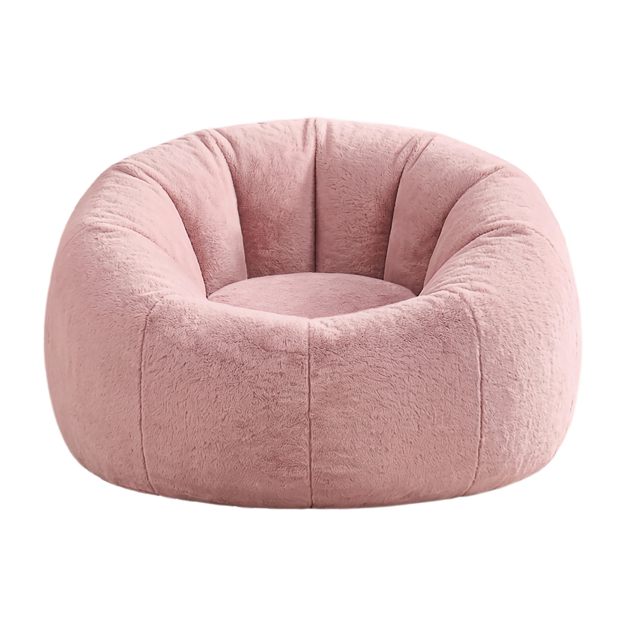 1 Artiss Bean Bag Chair Cover Faux Fur No Filler Washable Lazy Sofa Cover - Pink, 1 of 10