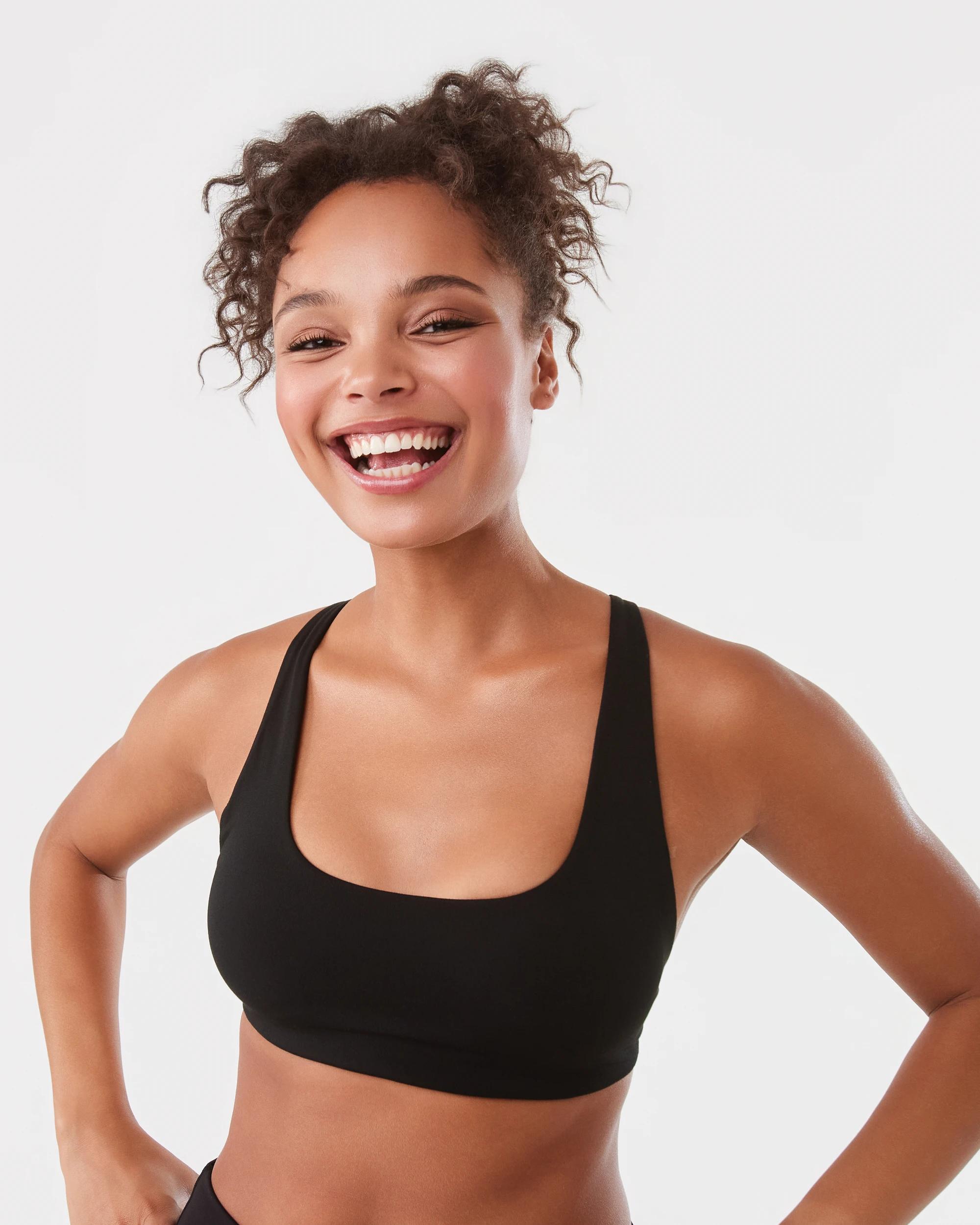 1 Active Womens Open Back Crop Black, 1 of 8