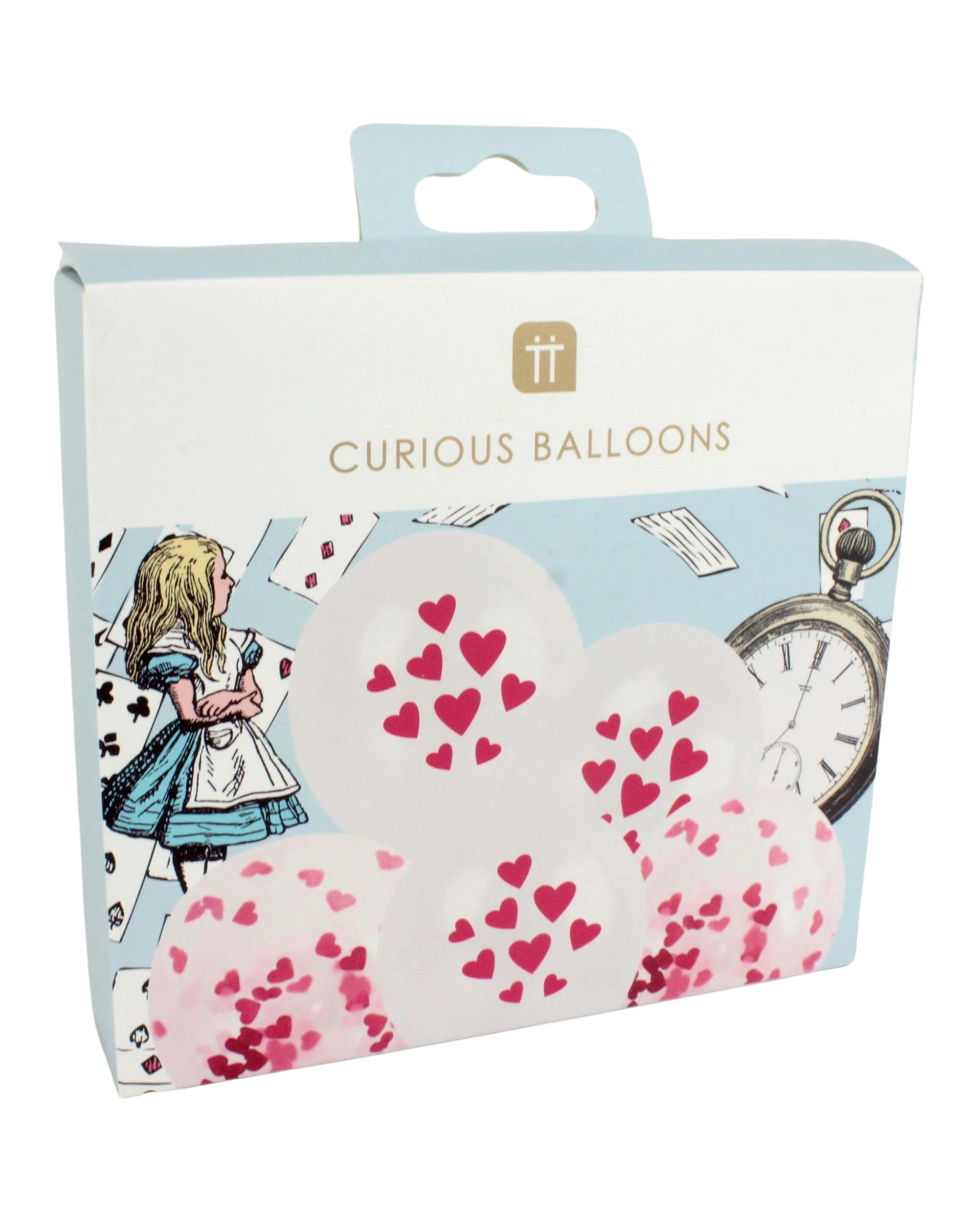 5 Talking Tables Alice In Wonderland Red Heart Balloon Set Pack of 12, 5 of 5