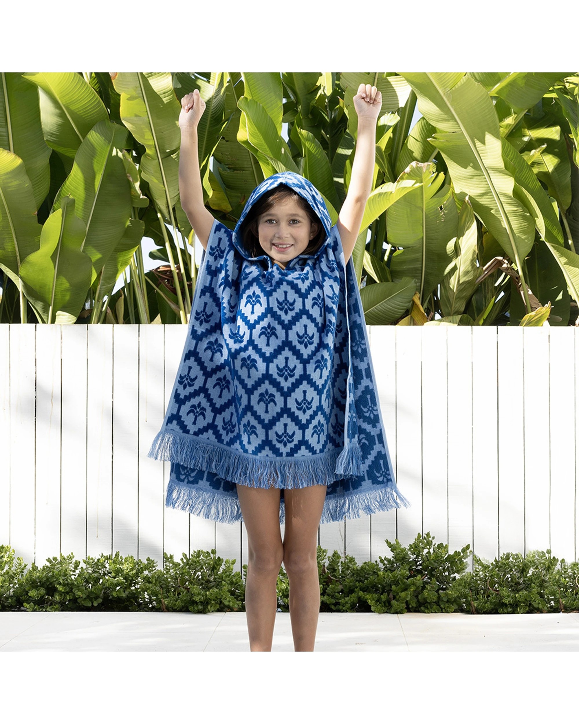 4 BAMBURY Cocos Kids Poncho Cotton UPF 50+ Sun Protection - Blue, 4 of 5