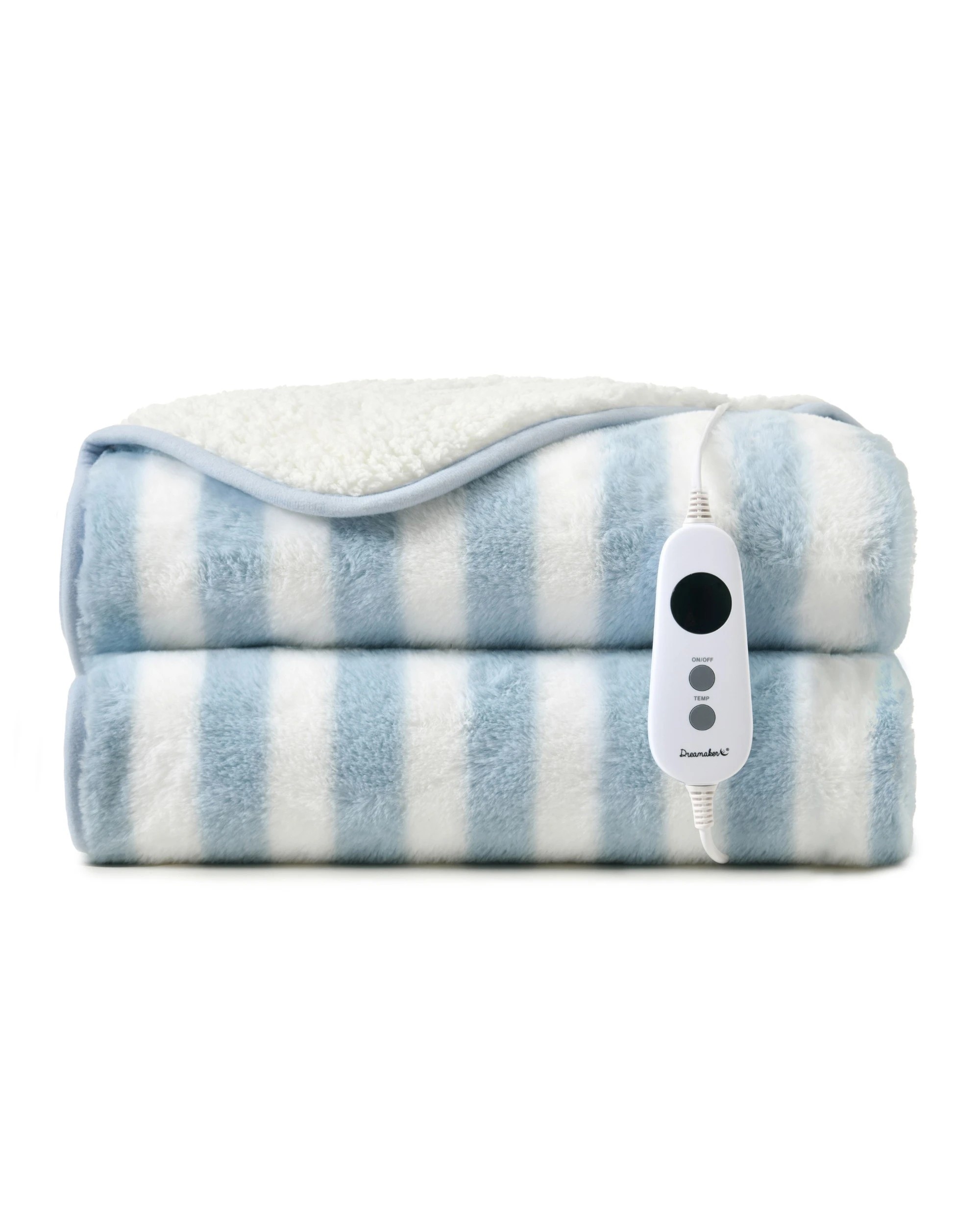 2 Dreamaker Linea Faux Fur Heated Throw 180x200cm - Blue, 2 of 9