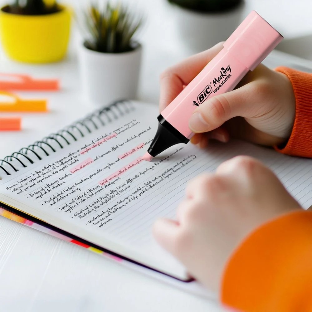 3 Bic Tank Marking Highlighter Pastel Pink, 3 of 5