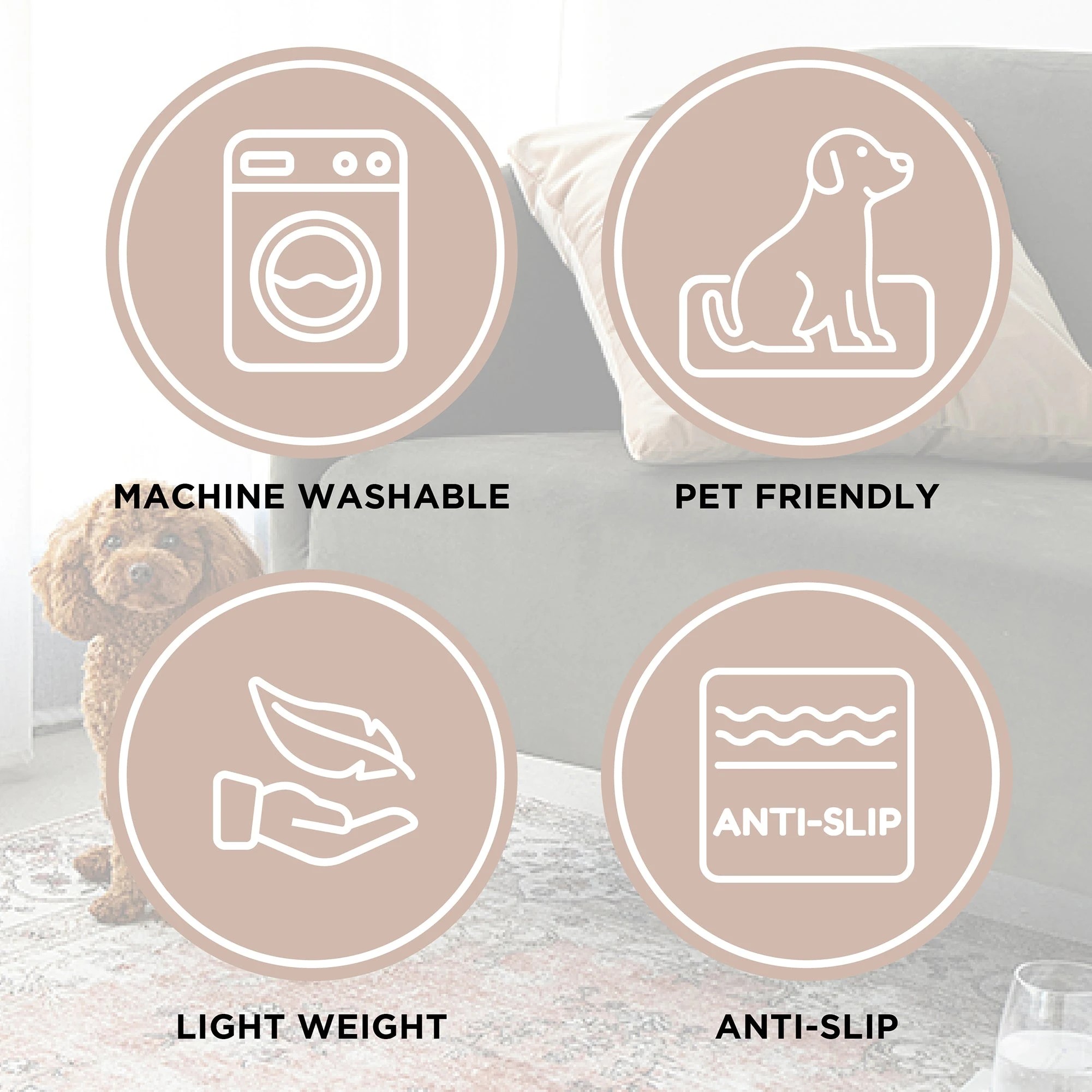 8 Common Ground Rugs Vitality Loni Washable 320x230cm - Extra Large Floor Rug - Natural, 8 of 9