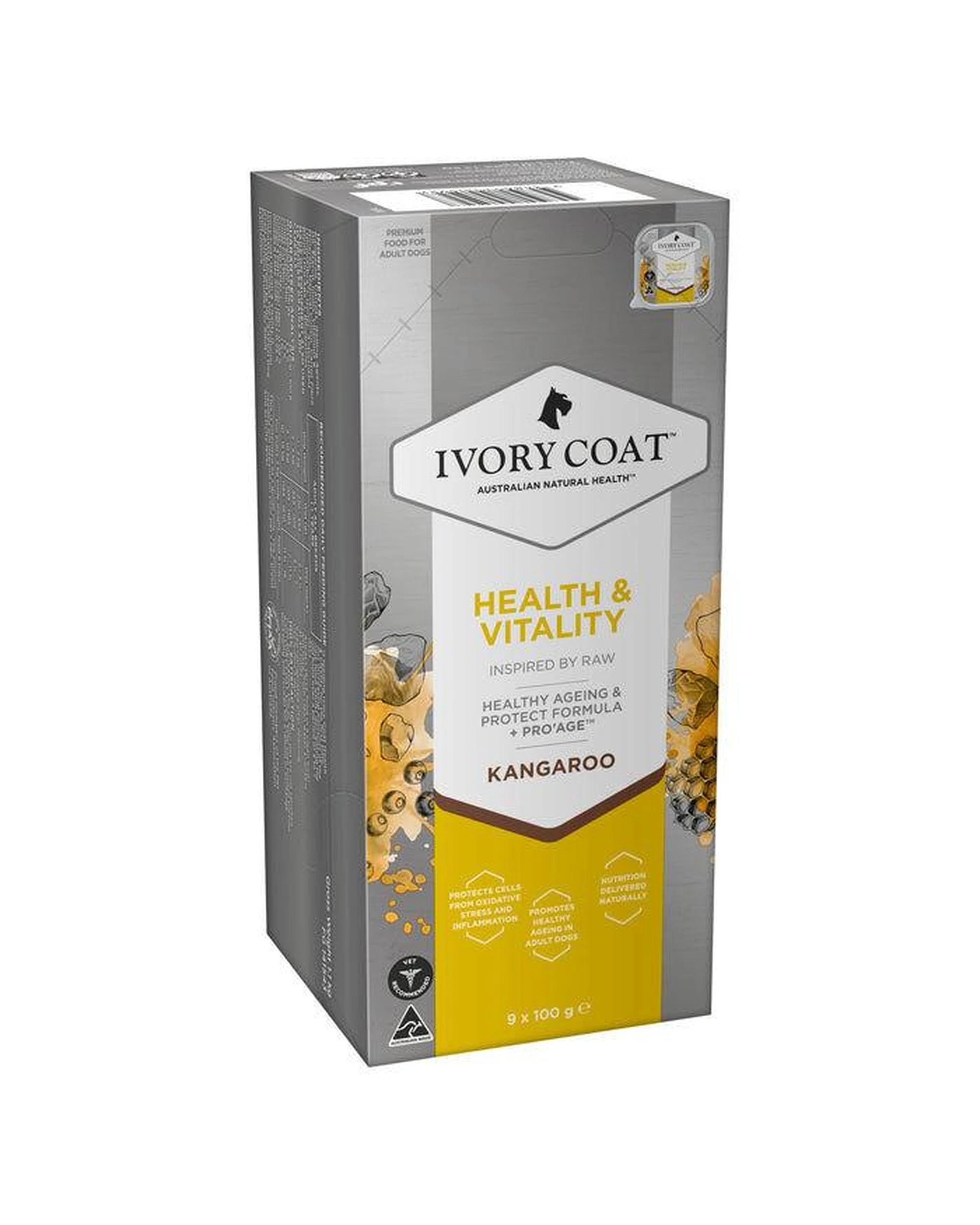 2 Ivory Coat Inspired by Raw Health & Vitality Dog Food Kangaroo 9 x 100g, 2 of 7