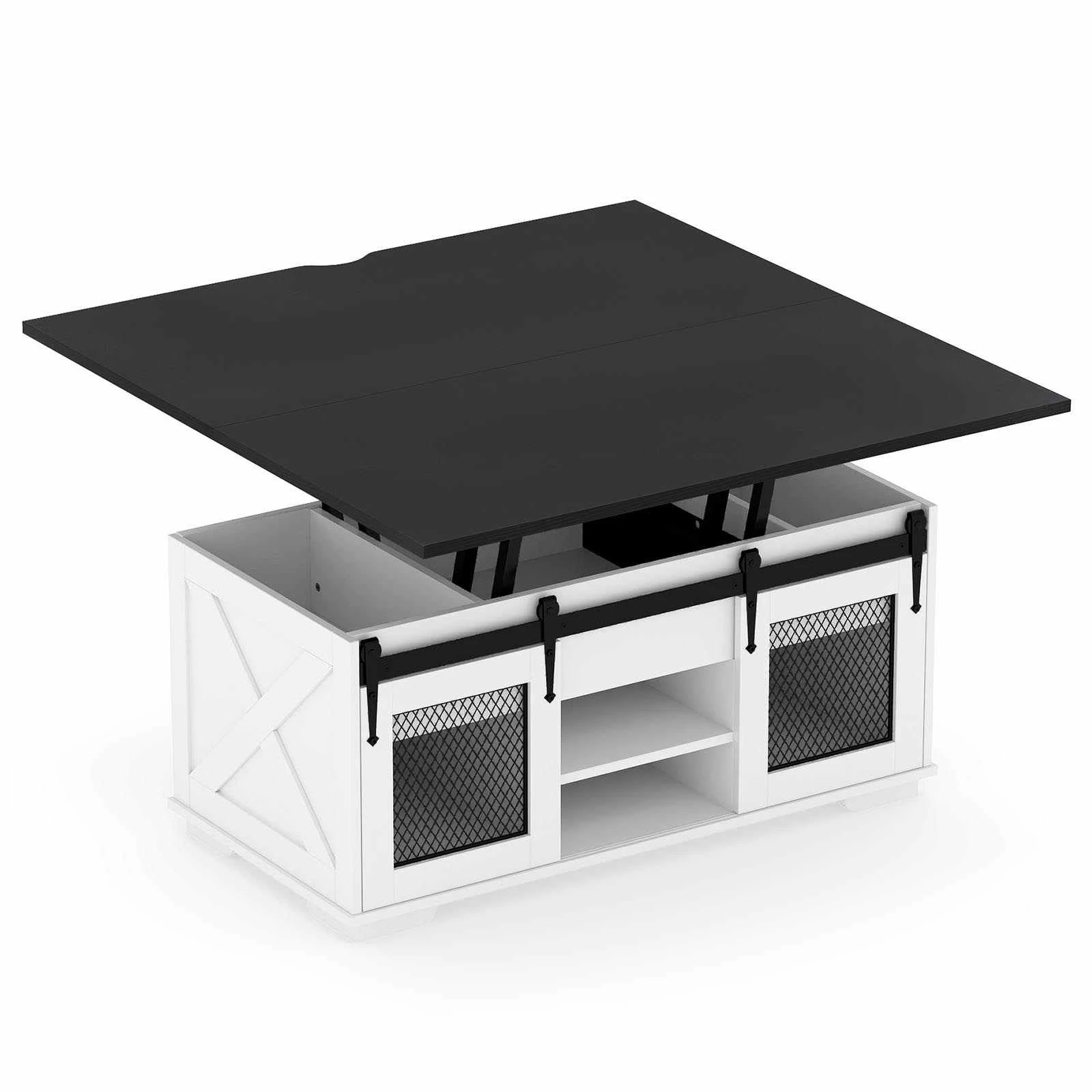 1 Costway Lift Top Coffee Table 3-in-1 Dining Table Farmhouse Center Table, 1 of 4