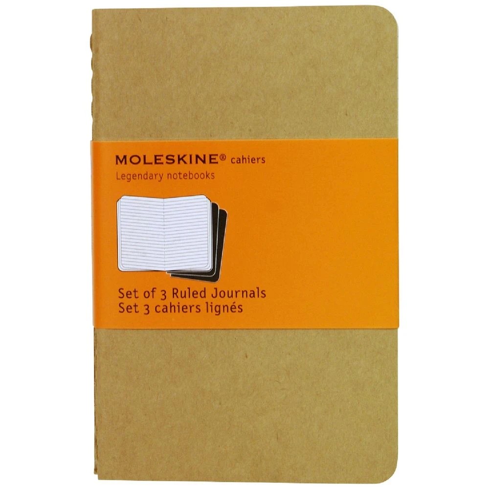 1 Moleskine Cahier Ruled Notebooks Pocket Kraft 3 Pack, 1 of 2