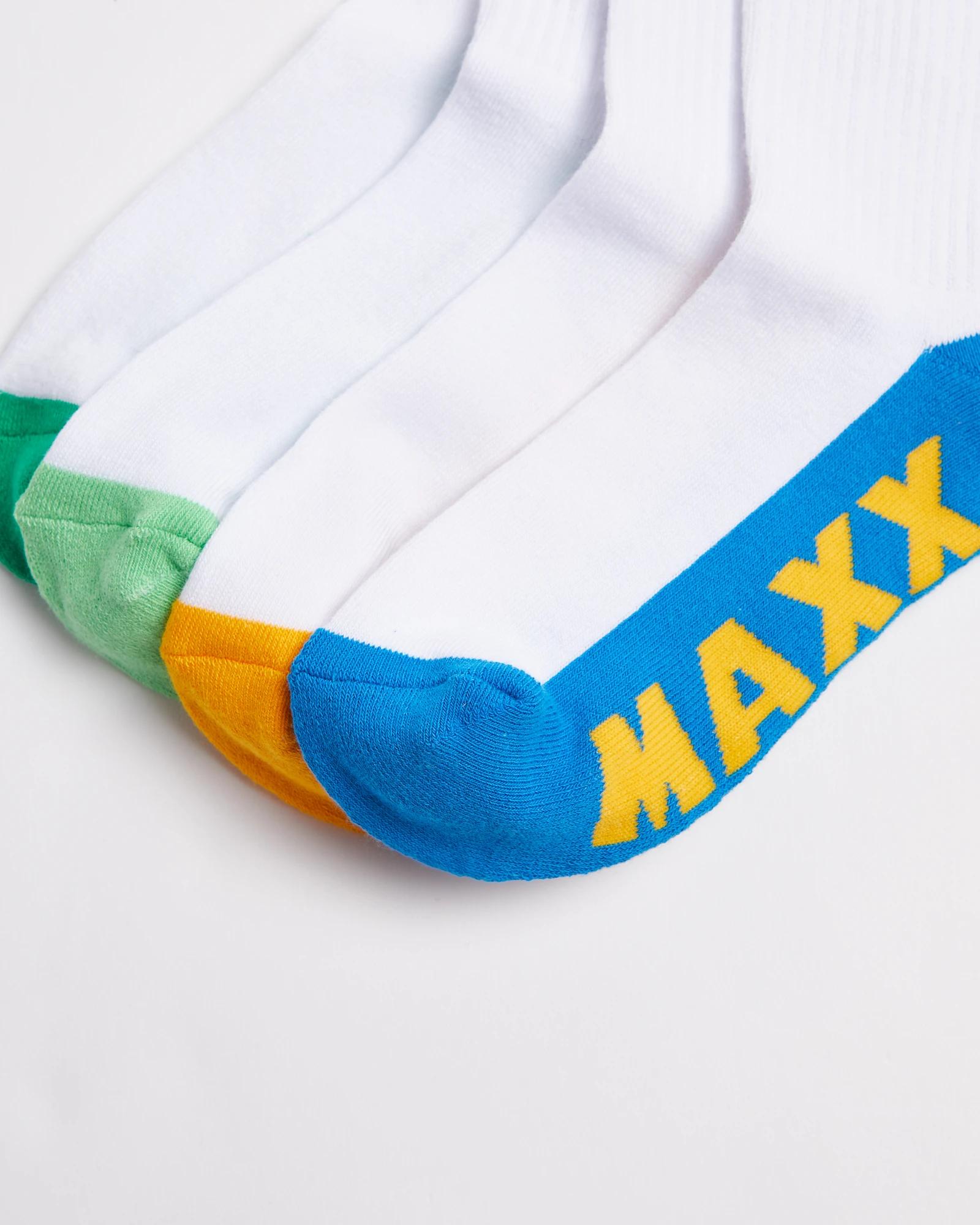 2 Kids Maxx Sport Crew Socks 4 Pack WHITE, 2 of 3