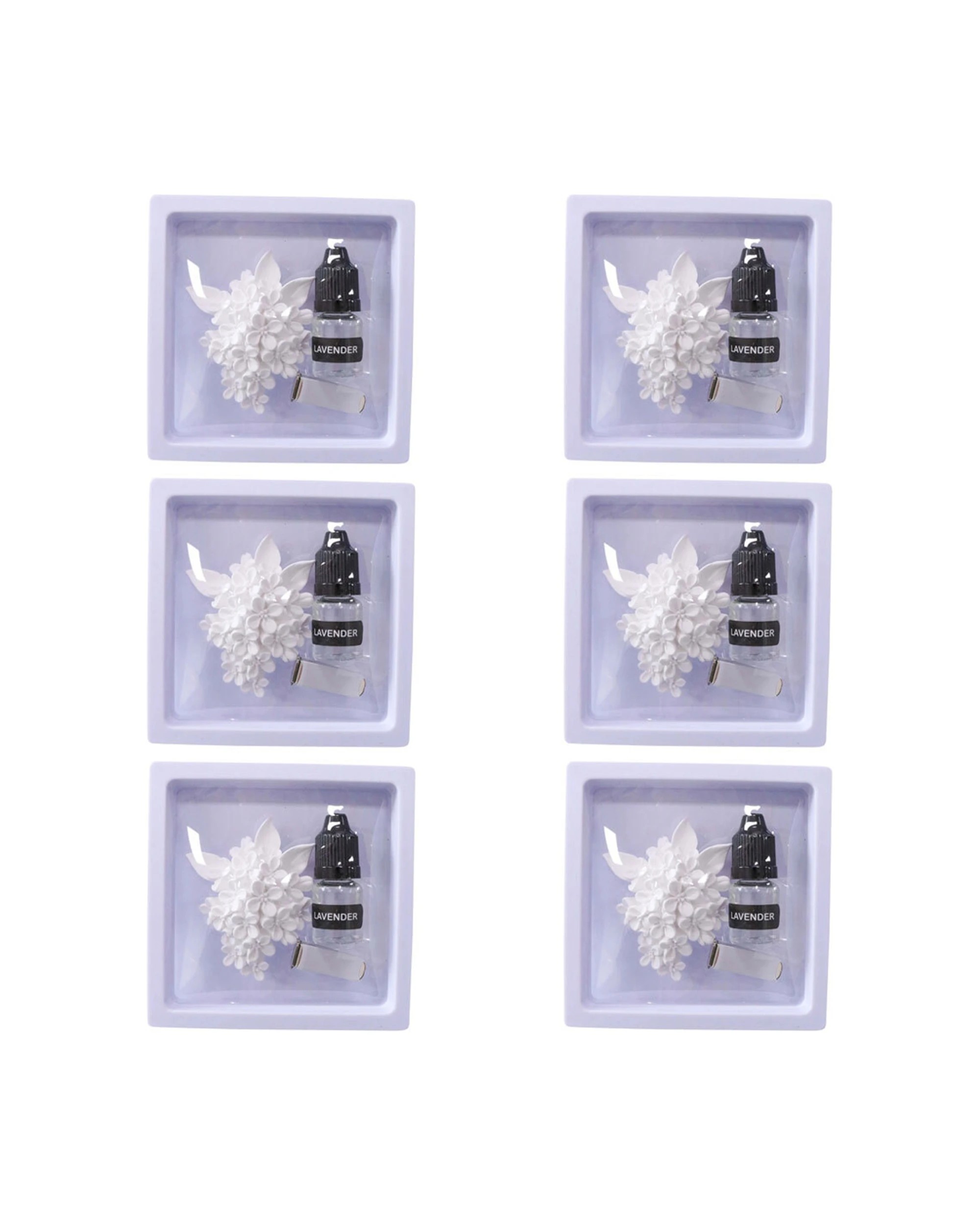 1 LVD 6 Pack Ceramic Plastic Scented Car Clip Lavender Oil Air Freshener - Multi, 1 of 1