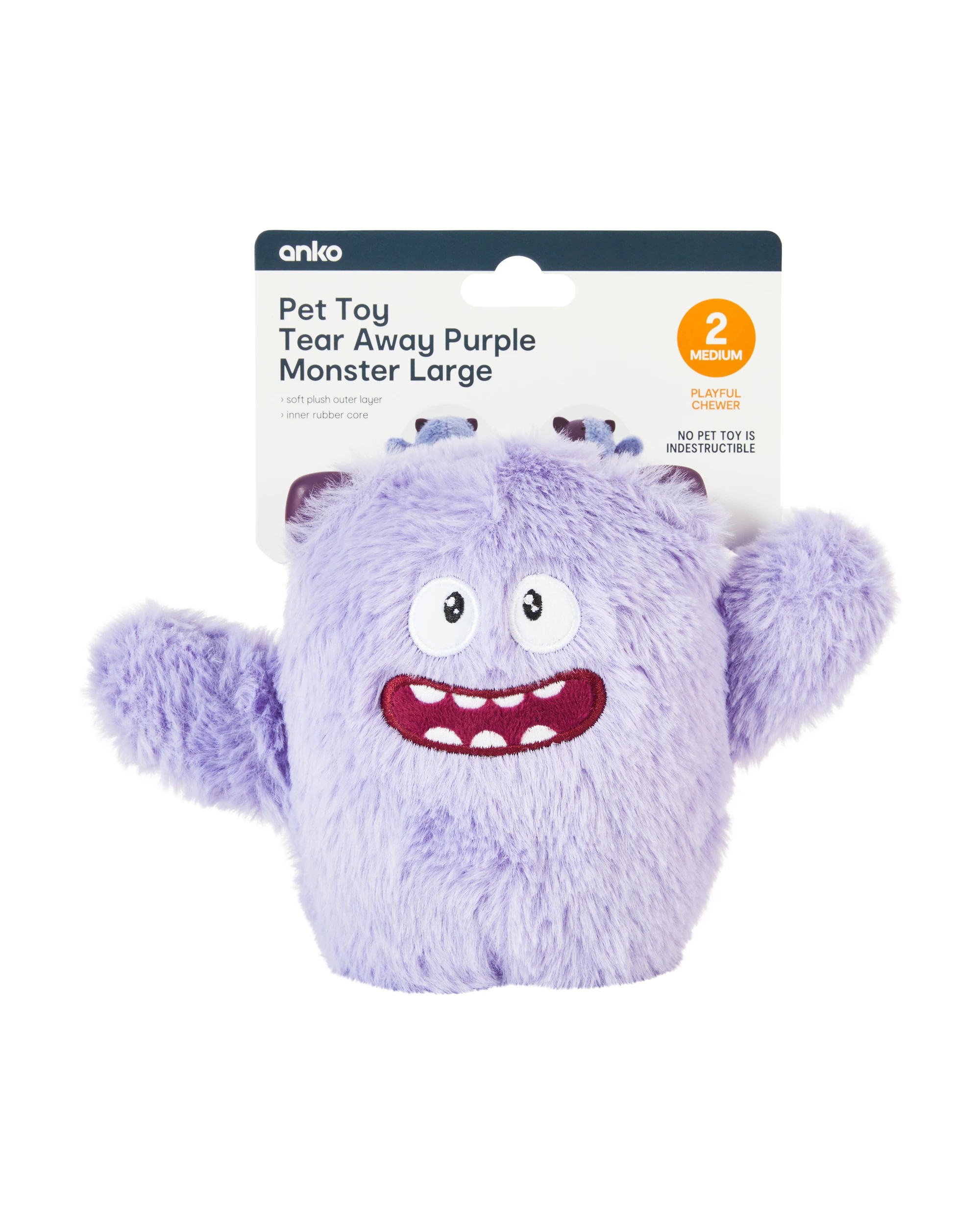 4 Pet Toy Tear Away Monster - Large, Purple, 4 of 4