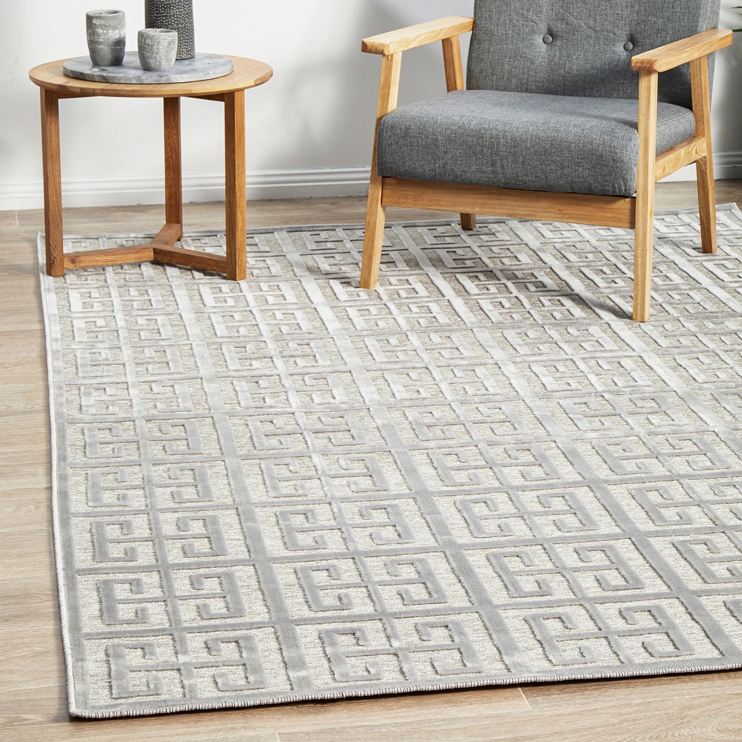 2 Common Ground Rugs Citadel Brenda 290x200cm - Large Floor Rug - Silver, 2 of 7