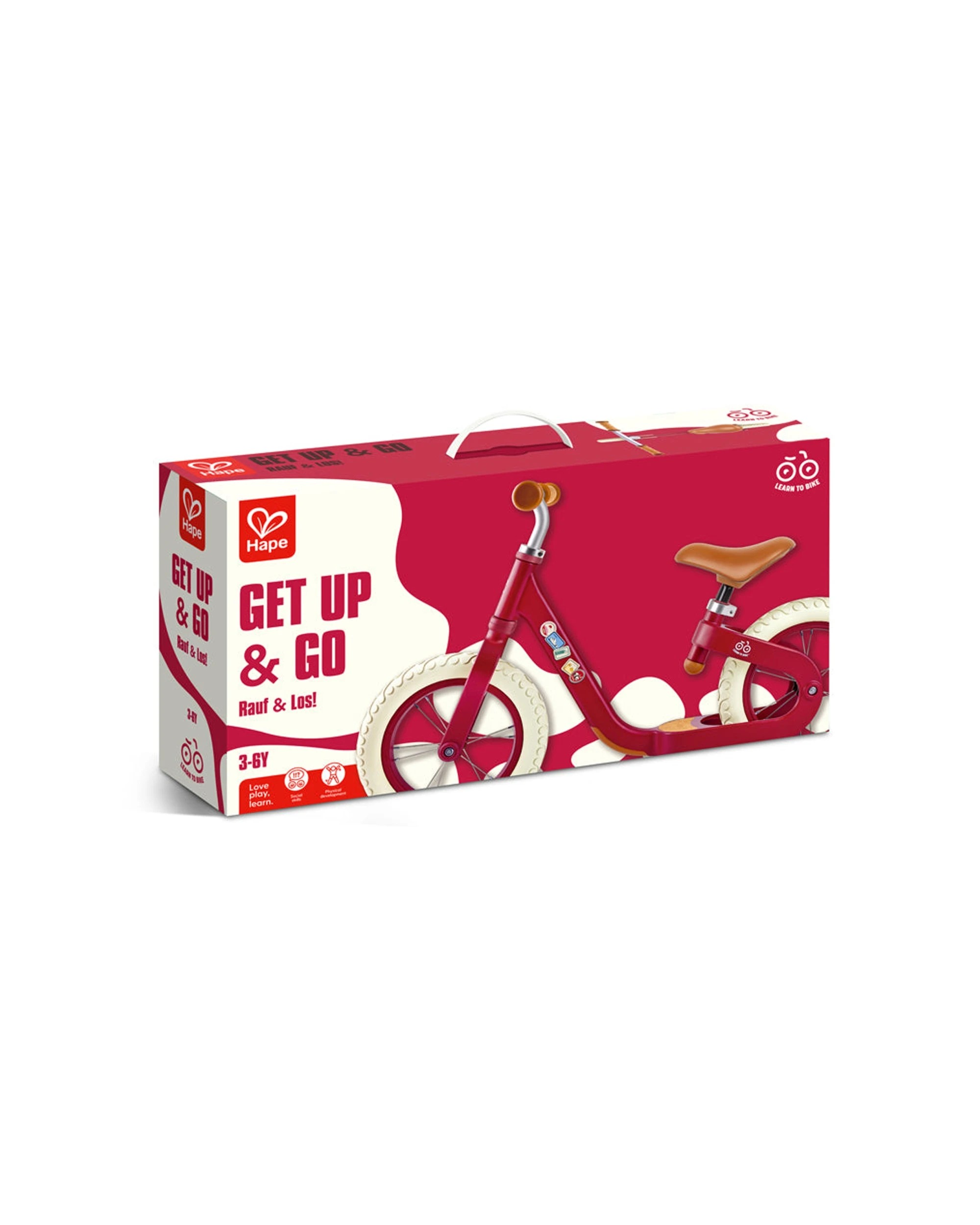 2 Hape Kids Get Up & Go Balance Bike Lightweight Sturdy Design - Red, 2 of 3