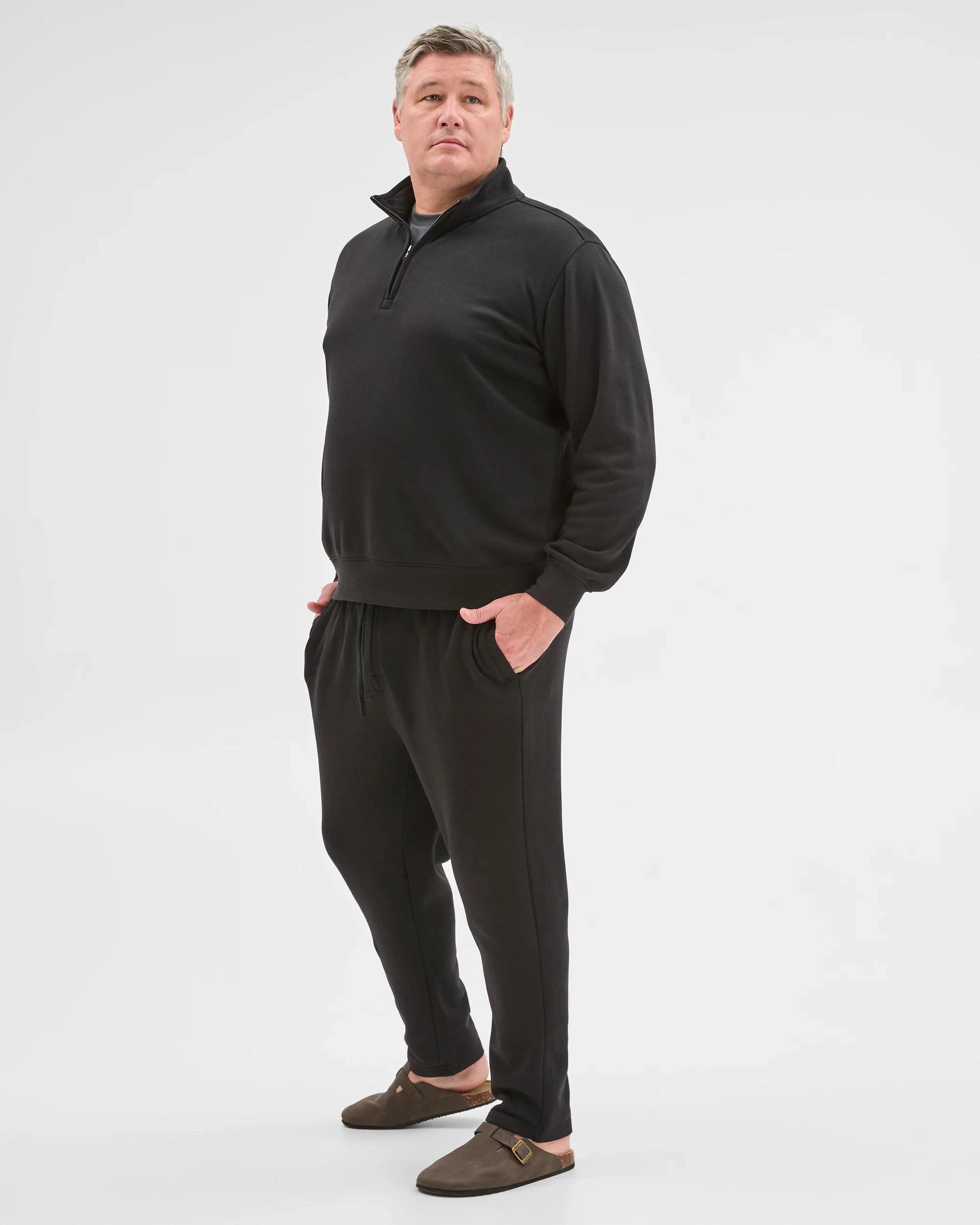 2 Target Man Plus Size Australian Cotton Blend Non Cuffed Trackpants BLACK, 2 of 5