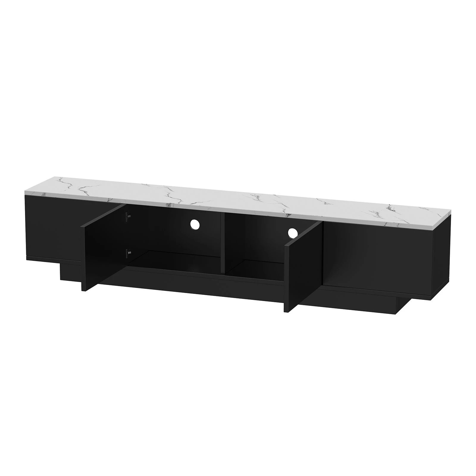 4 Ausway Modern TV Cabinet 180cm Marble Effect UV Gloss Stand Storage Drawers Cupboards Entertainment Unit, 4 of 6