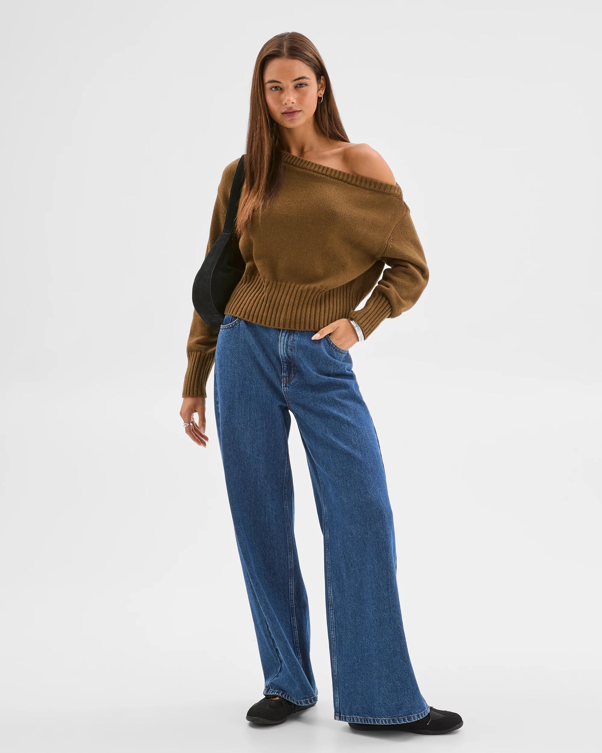 1 Lily Loves Off Shoulder Jumper DEEP MOSS, 1 of 7