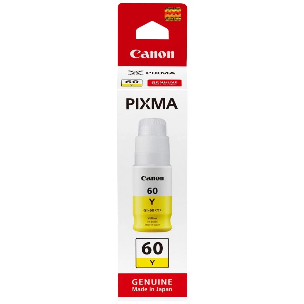 1 Canon 70mL MegaTank Ink Bottle Yellow GI 60, 1 of 2