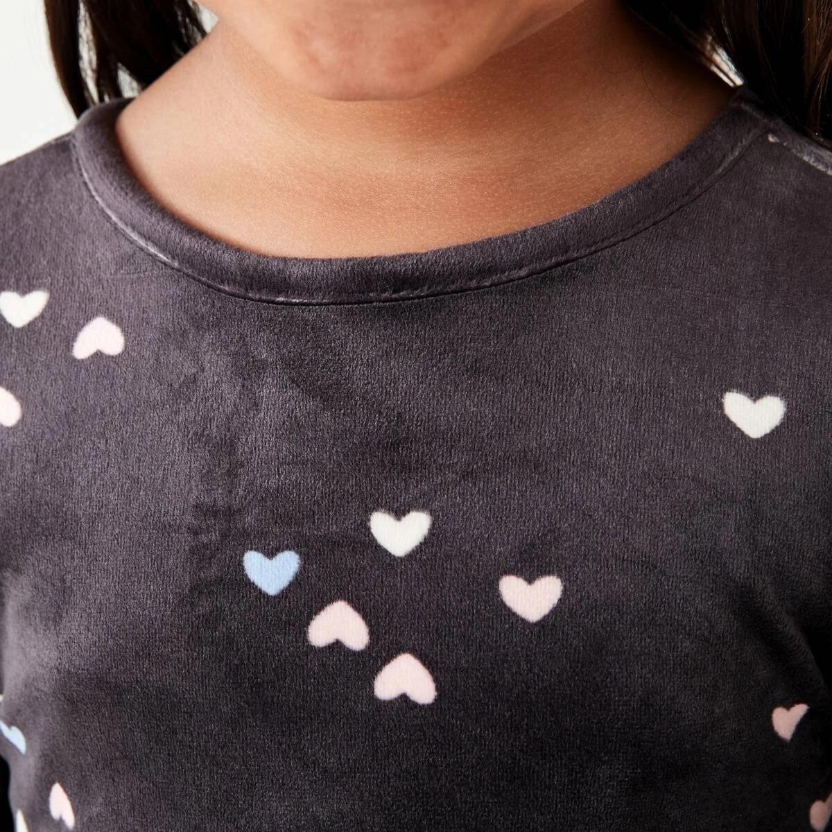 3 Long Sleeve Velour Tier Dress Hearts, 3 of 9