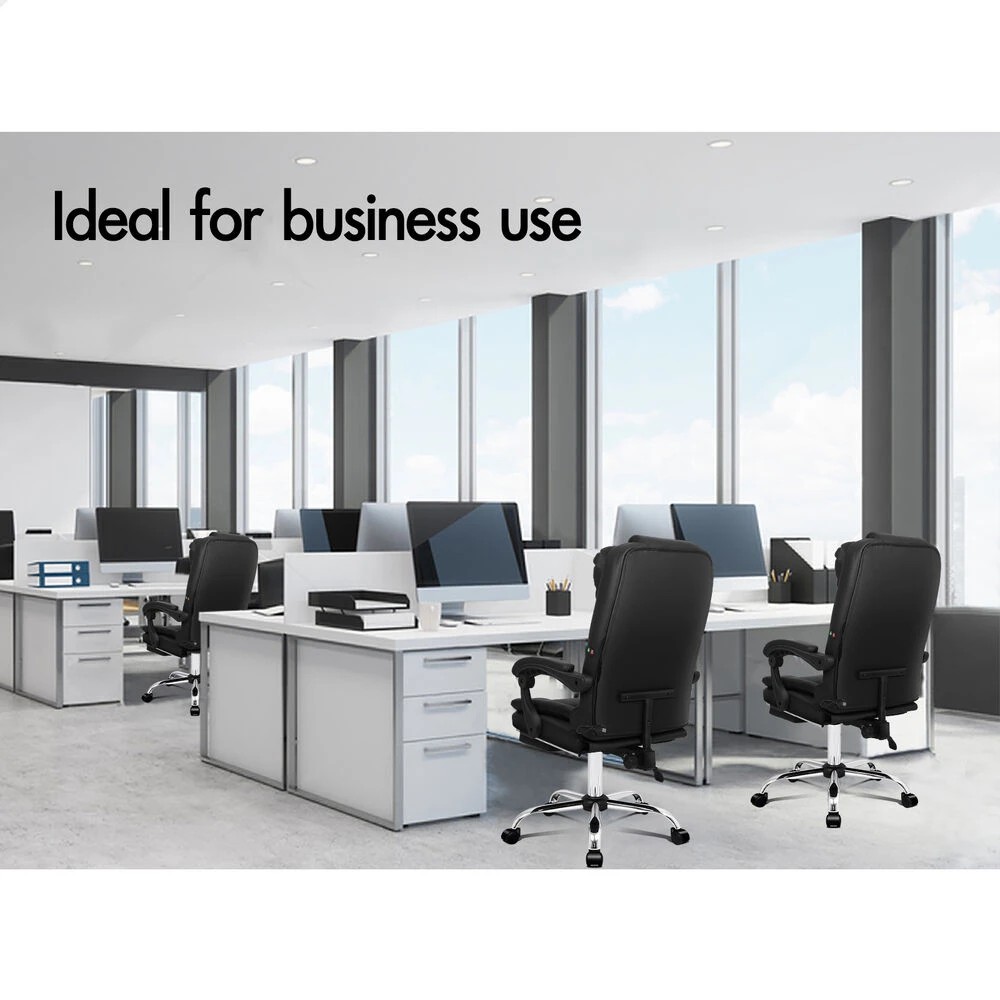 10 Alfordson Massage Office Chair Executive Seat Gaming PU Leather Computer Racer - Black, 10 of 10