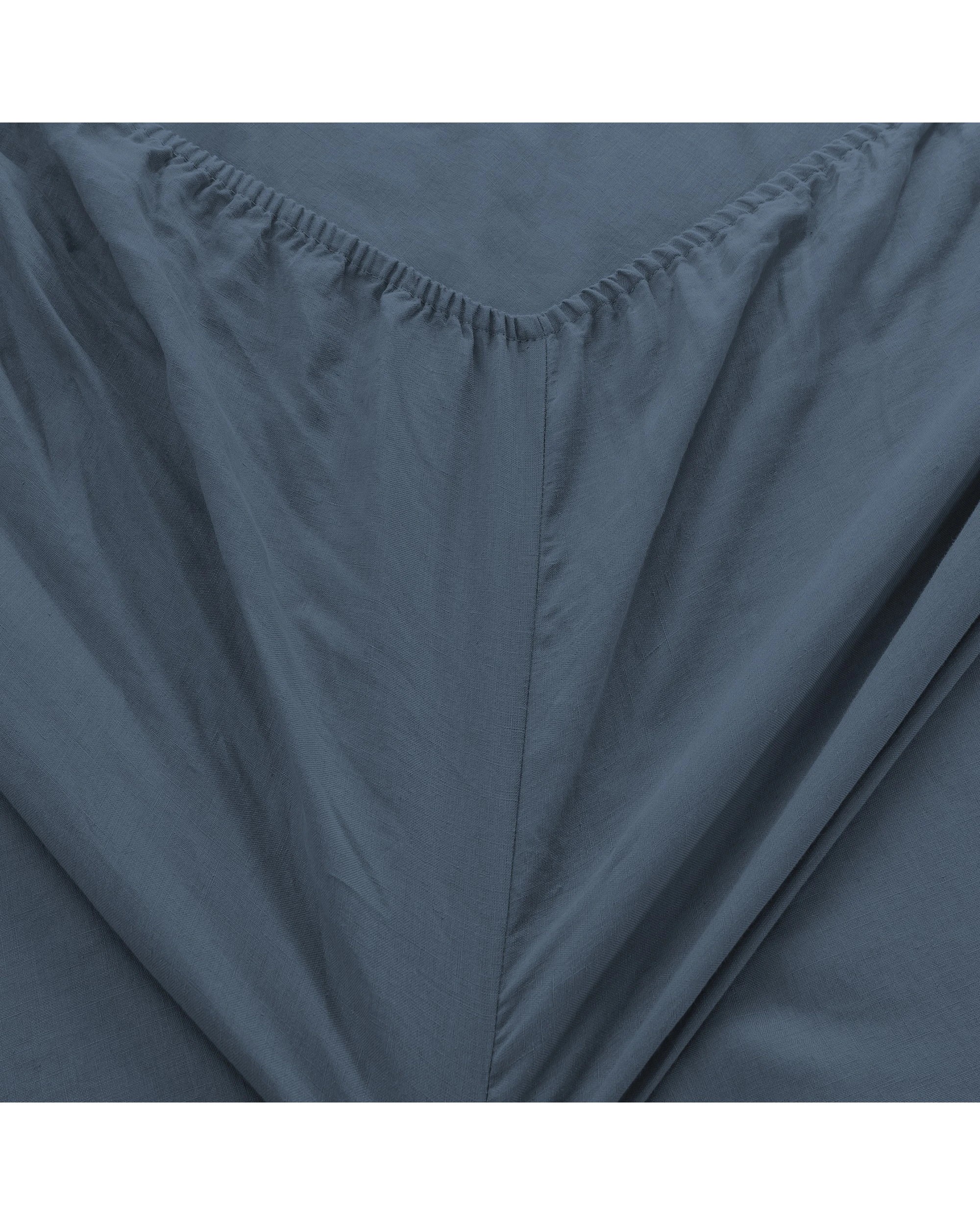 6 Natural Home 100% European Flax Linen Sheet Set - Super King Bed - Washed Blue, 6 of 9