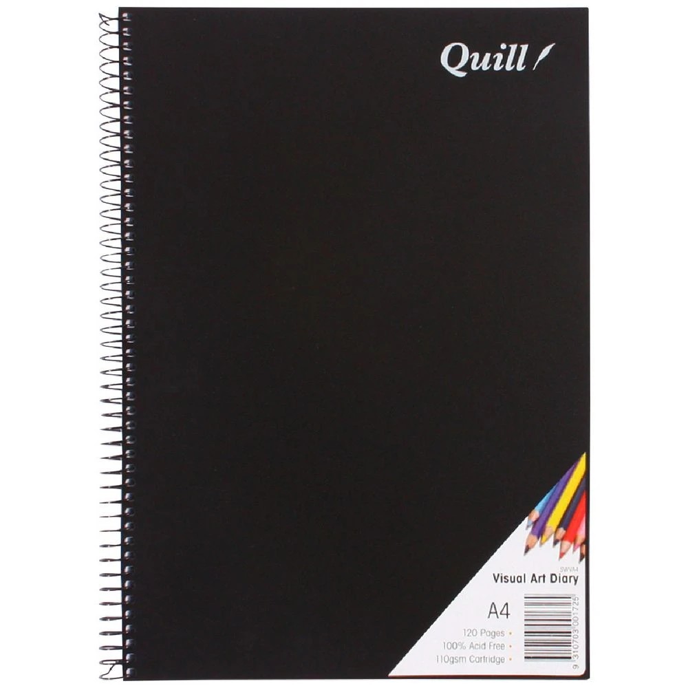 1 Quill A4 Visual Art Diary 110gsm Black, 1 of 5