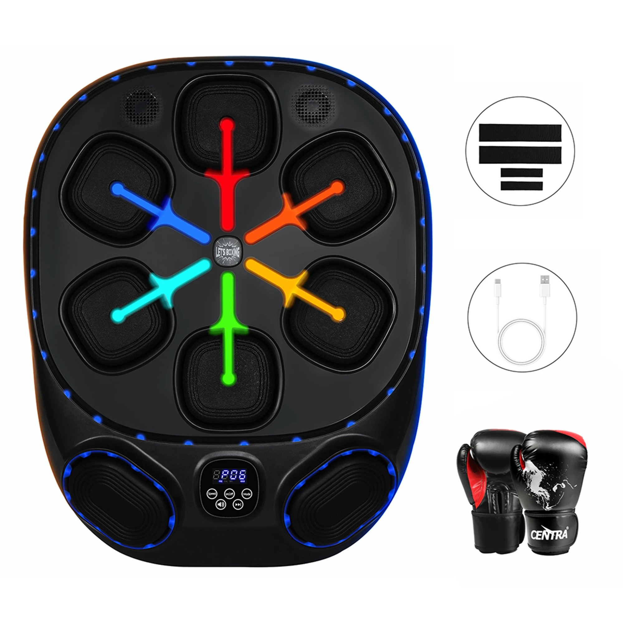 1 Centra Smart Music Boxing Machine Wall Mounted Target Adult Punching 8 OZ Glove, 1 of 9