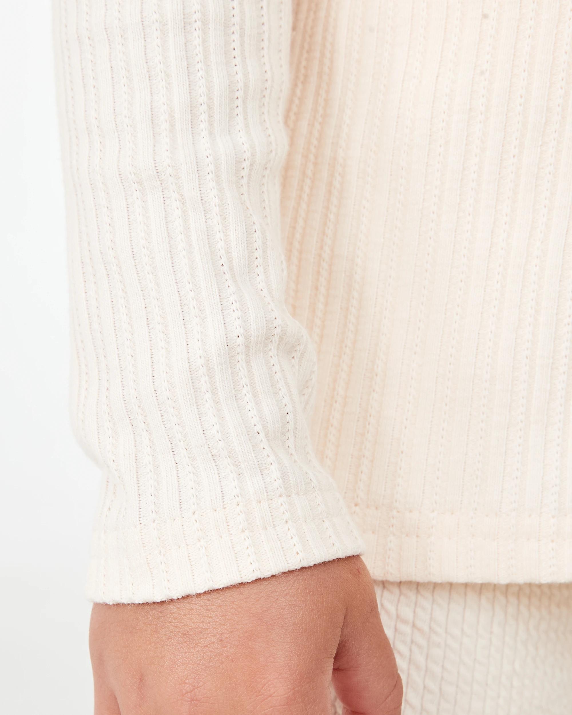 5 Long Sleeve Pointelle T-shirt Butter Bge, 5 of 7
