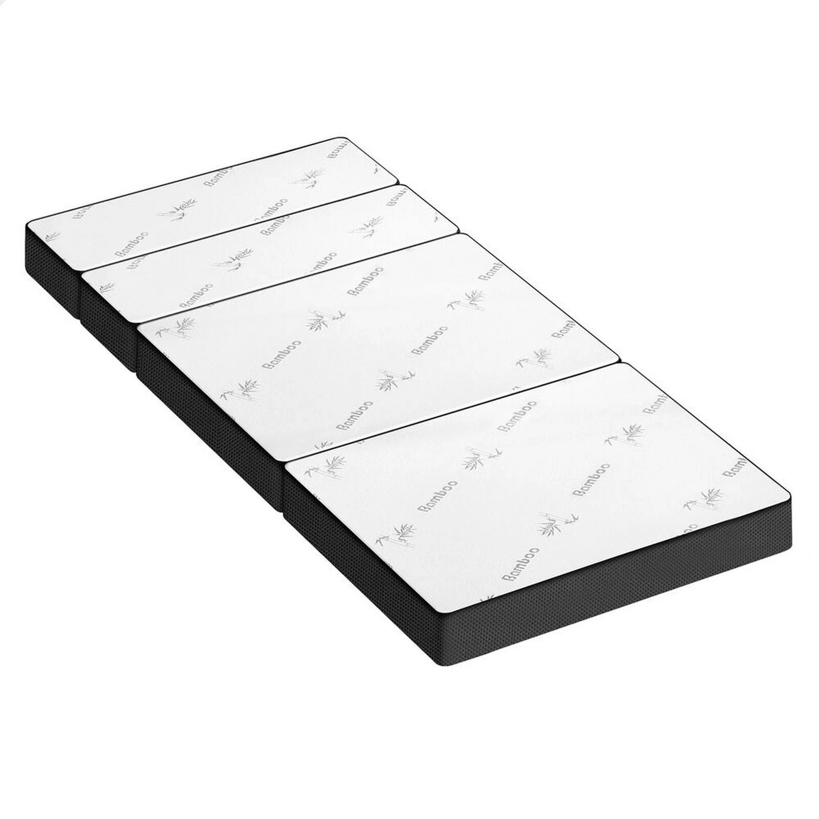 1 Starry Eucalypt Foldable Mattress Folding Foam Portable Mesh Bamboo 90X200CM - White, 1 of 4