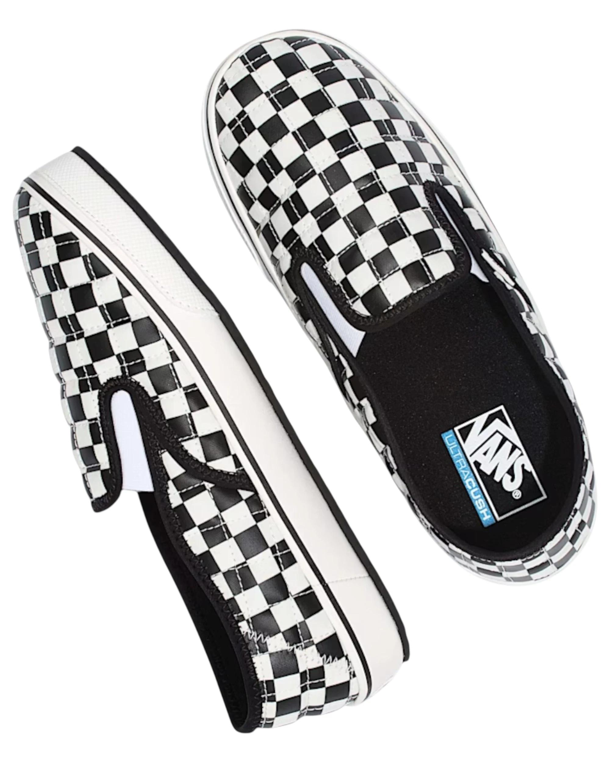 4 Vans Mens Slip-Er 2 Checkerboard Black/ White Shoes Black/white, 4 of 5