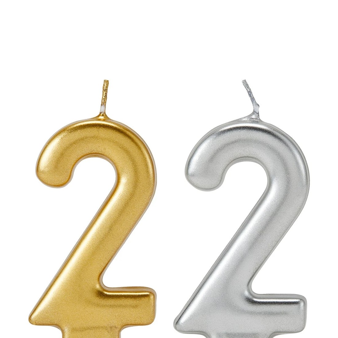 5 Metallic Candle Number 2 - Assorted, 5 of 6