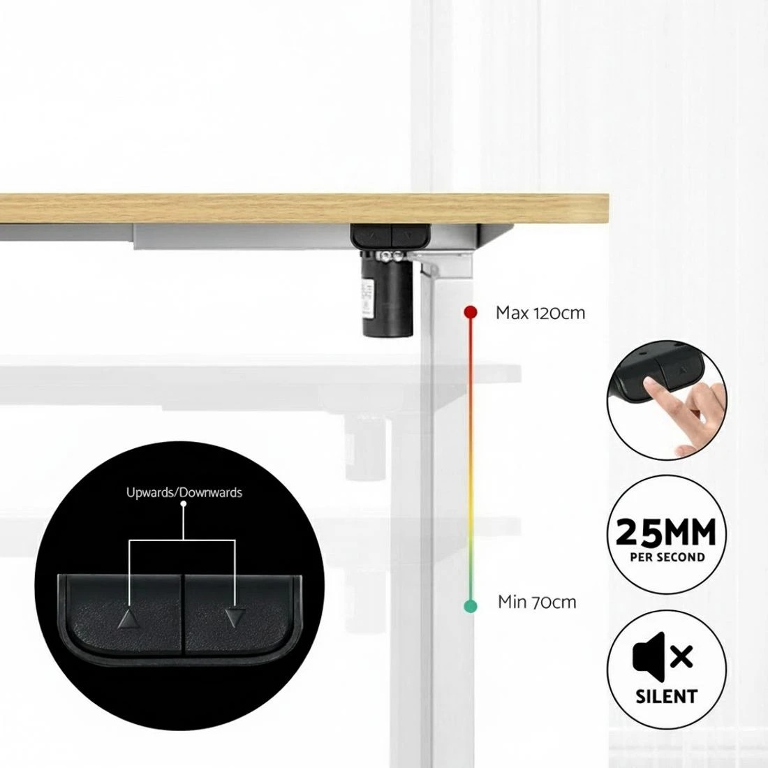 5 Artiss Electric Treadmill with 140cm Automatic Standing Desk Walking Pad 400mm - Multi, 5 of 9
