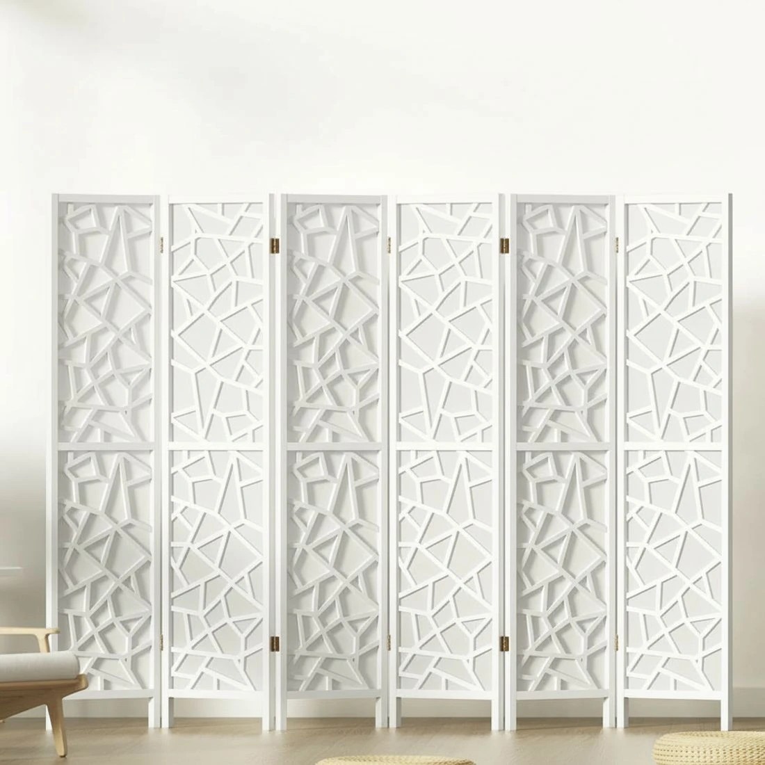 7 Artiss 6 Panel Room Divider Screen 244x170cm Clover - White, 7 of 7