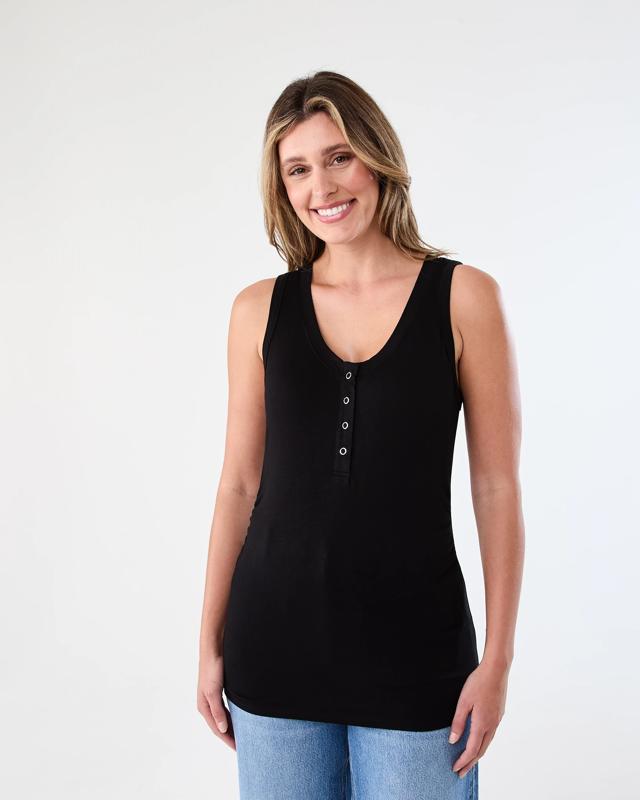 Maternity Sleeveless Scoop and Henley Neck 