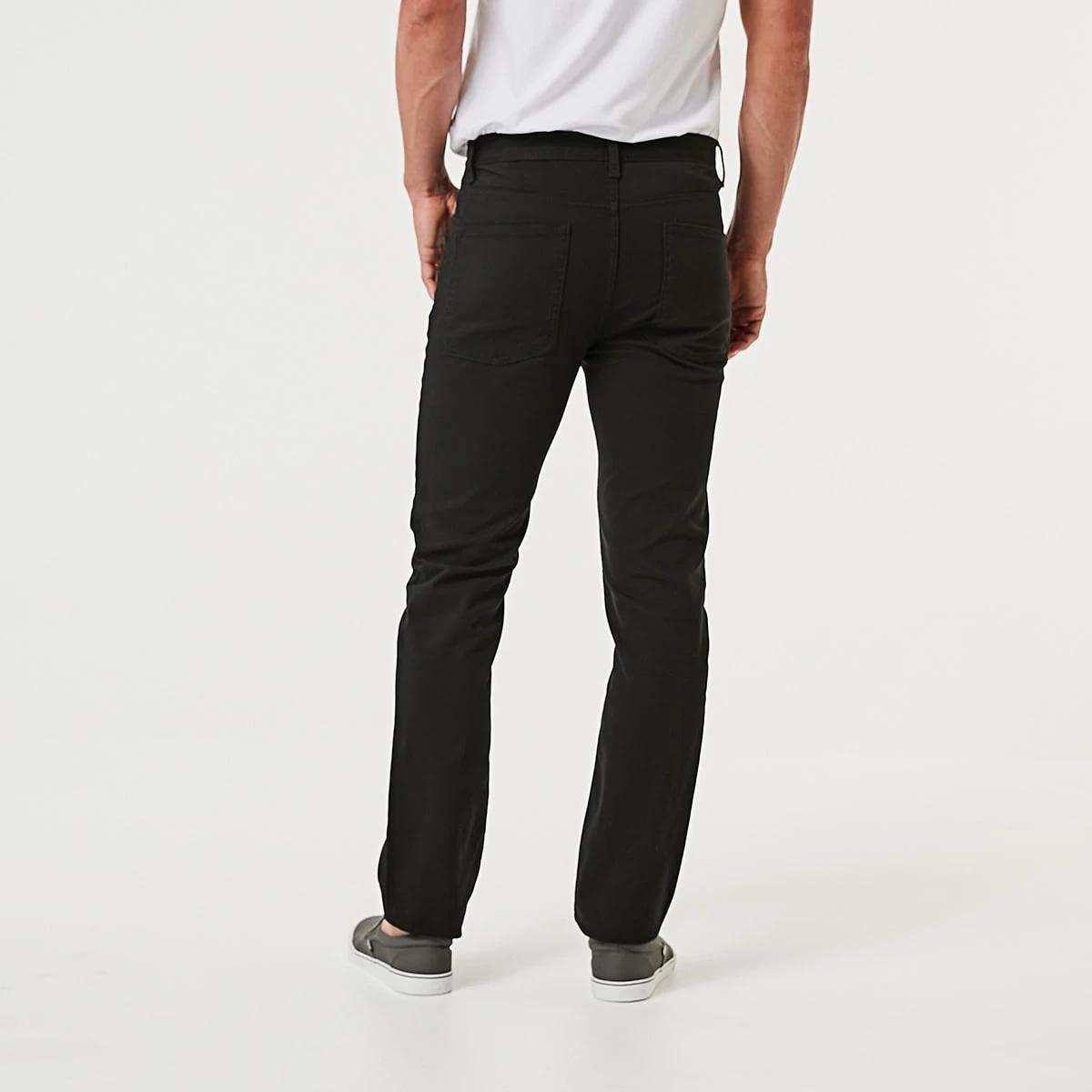 4 Straight Stretch Jeans SOLID BLACK, 4 of 5