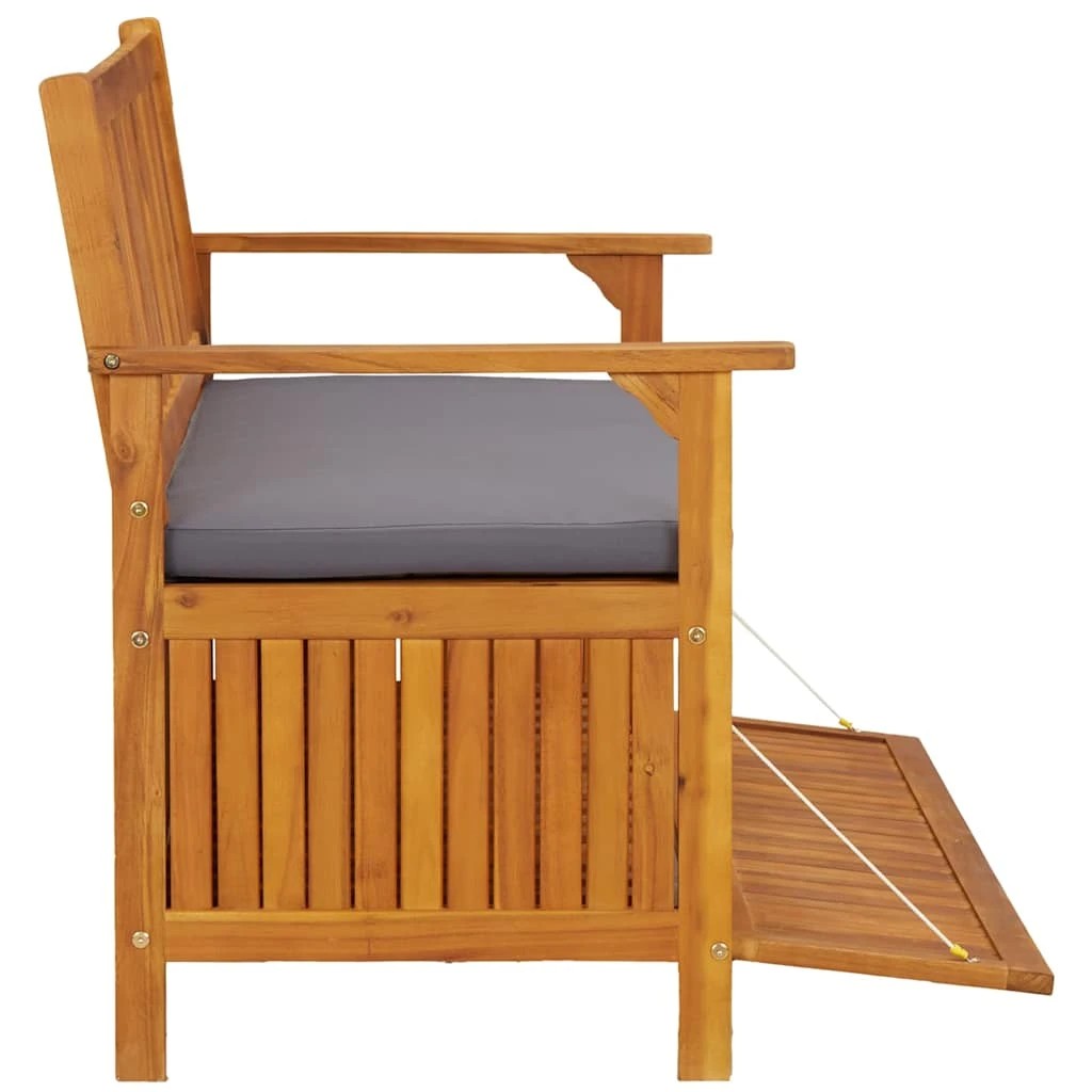 8 Vidaxl Garden Storage Bench Solid Acacia Wood - Grey, 8 of 8